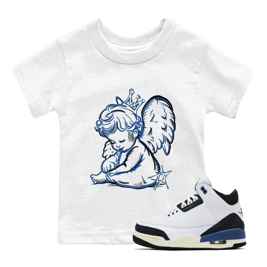 Neon Angel snkmatch Tees Kids - Air Jordan 3 A Ma Maniere x Diffused Blue