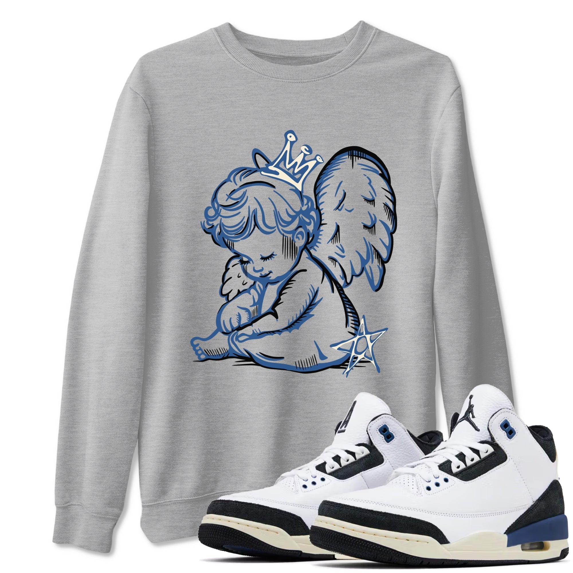 Neon Angel snkmatch Tees - Air Jordan 3 A Ma Maniere x Diffused Blue