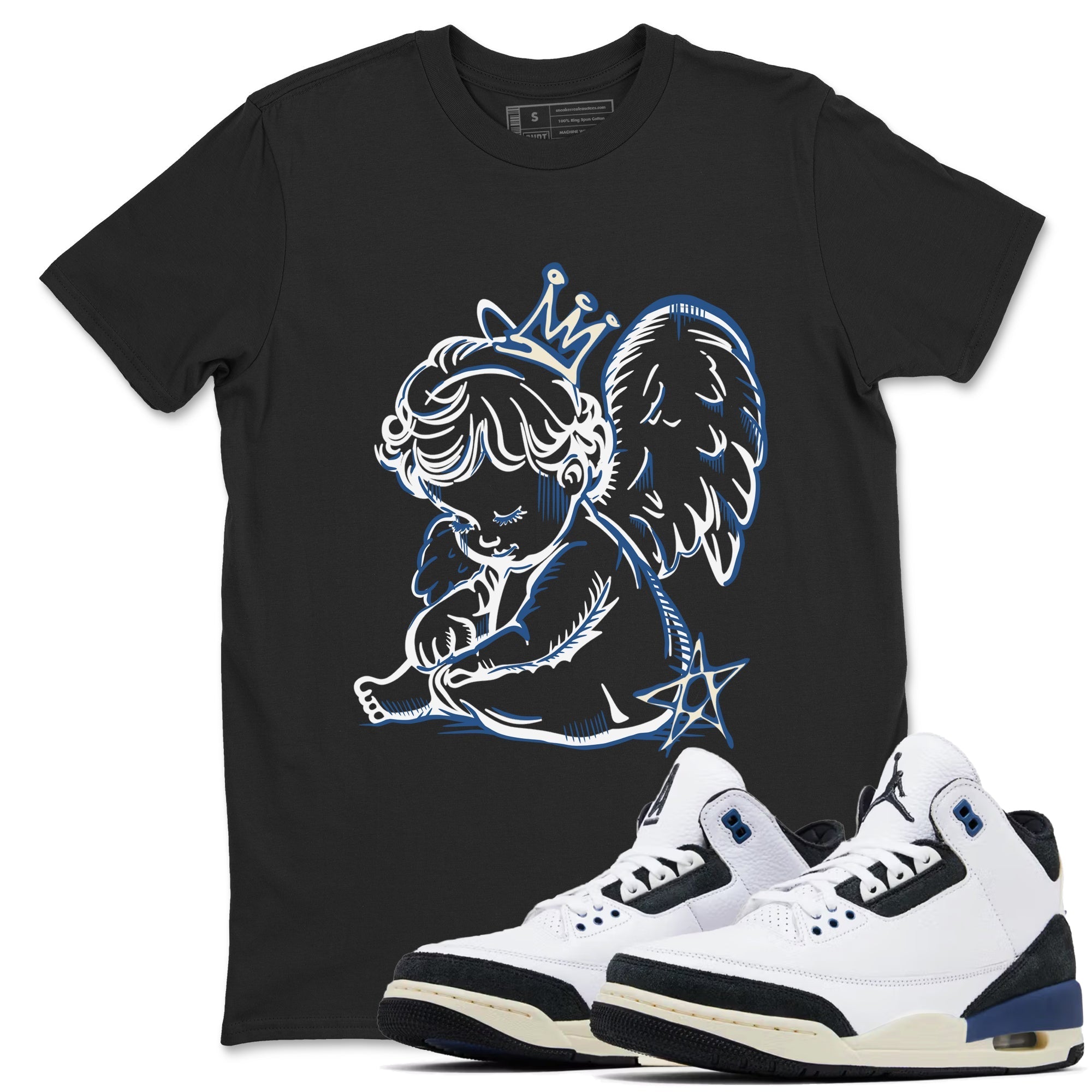 Neon Angel snkmatch Tees - Air Jordan 3 A Ma Maniere x Diffused Blue