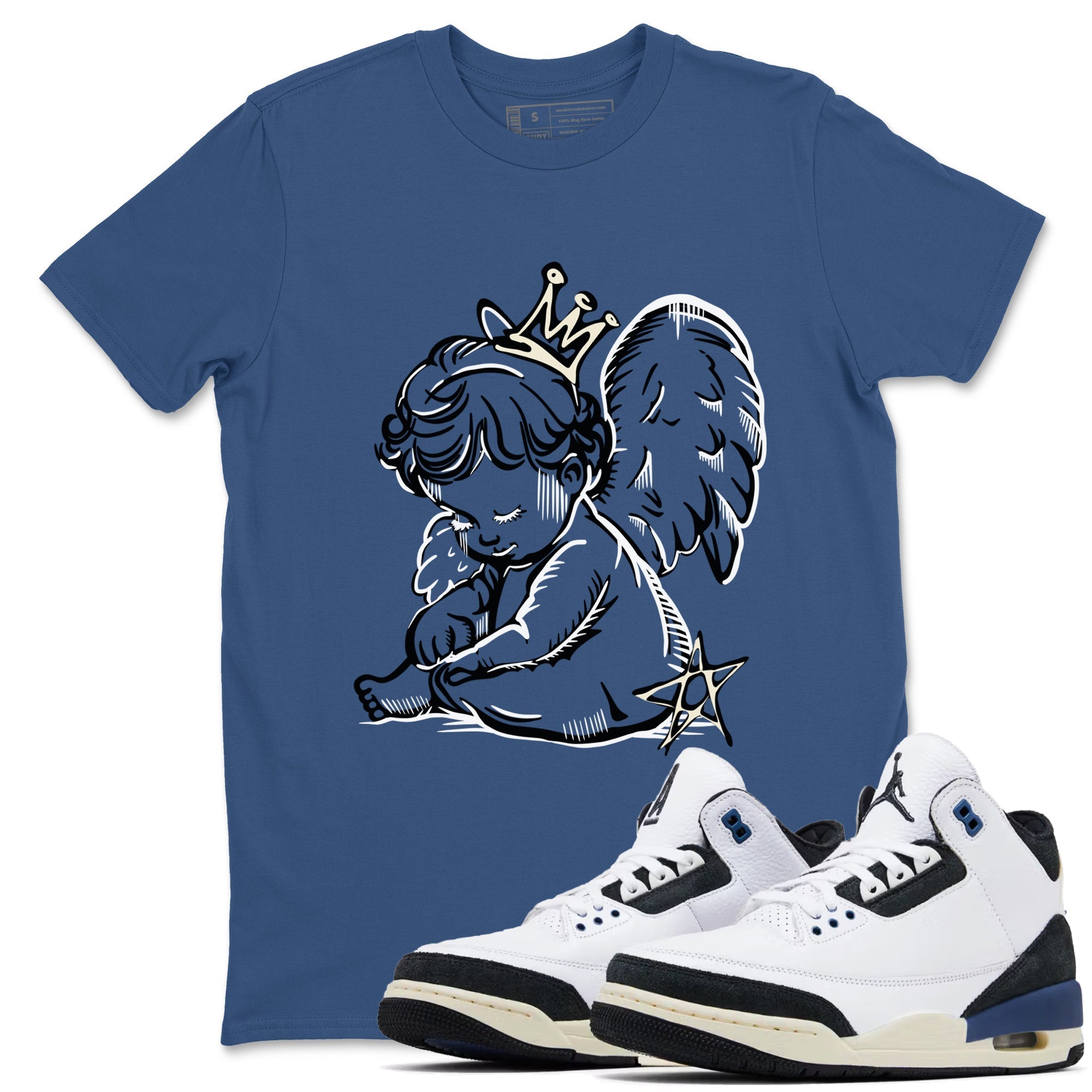 Neon Angel snkmatch Tees - Air Jordan 3 A Ma Maniere x Diffused Blue
