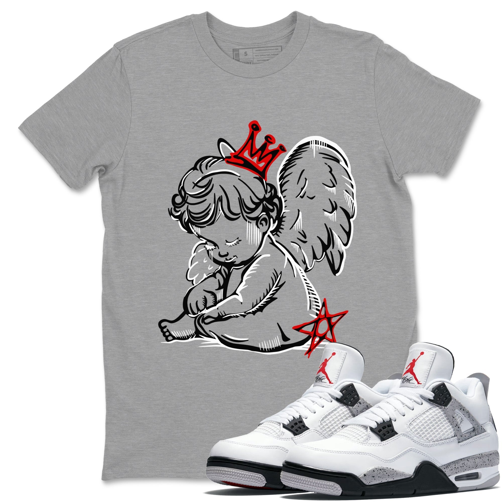 Neon Angel snkmatch Tees - Air Jordan 4 White Cement