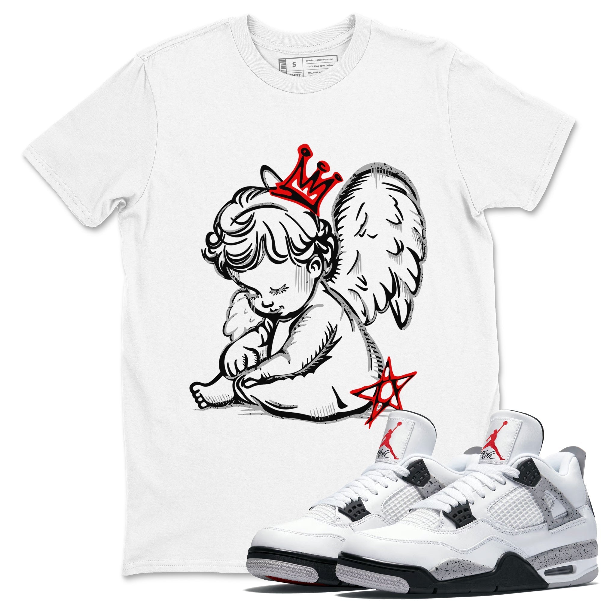 Neon Angel snkmatch Tees - Air Jordan 4 White Cement