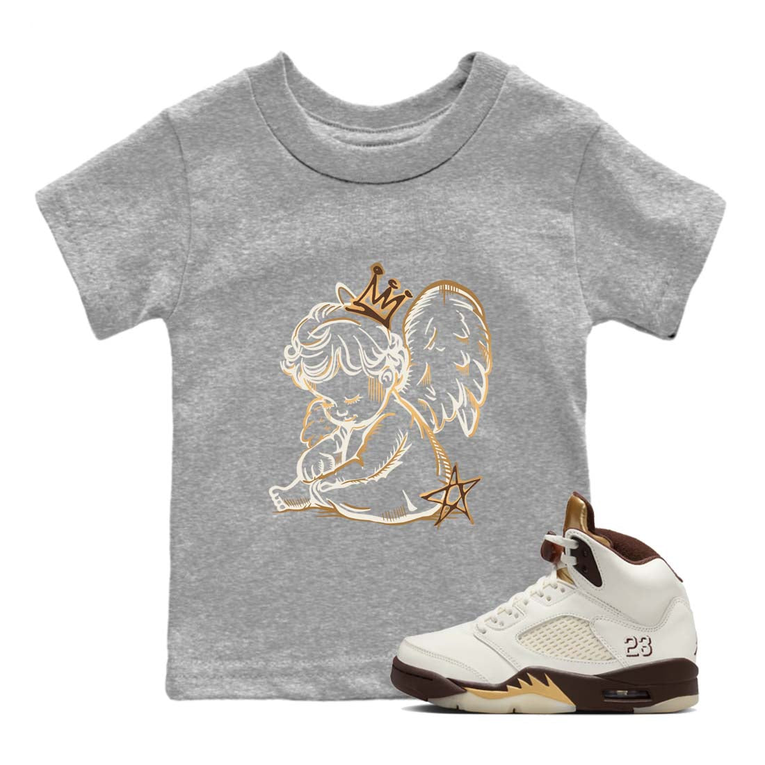 Neon Angel snkmatch Tees Kids - Air Jordan 5 Golden Ticket