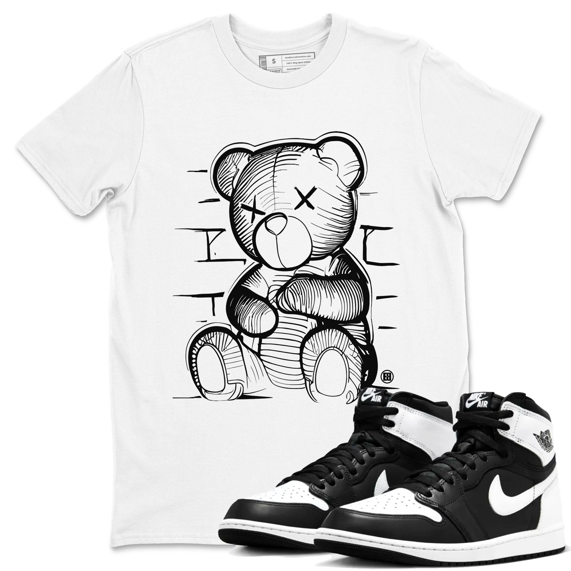 Neon Bear snkmatch Tees - Air Jordan 1 Black White