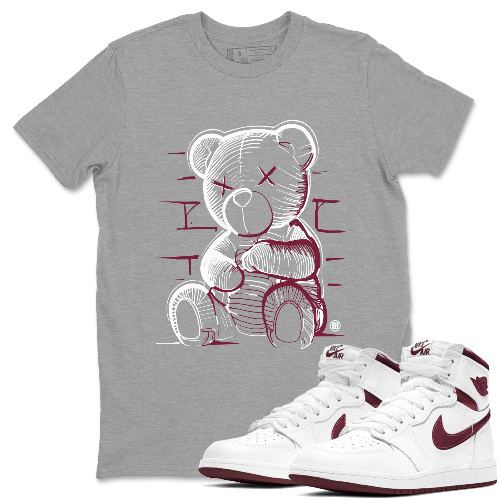 Neon Bear snkmatch Tees - Air Jordan 1 Metallic Burgundy