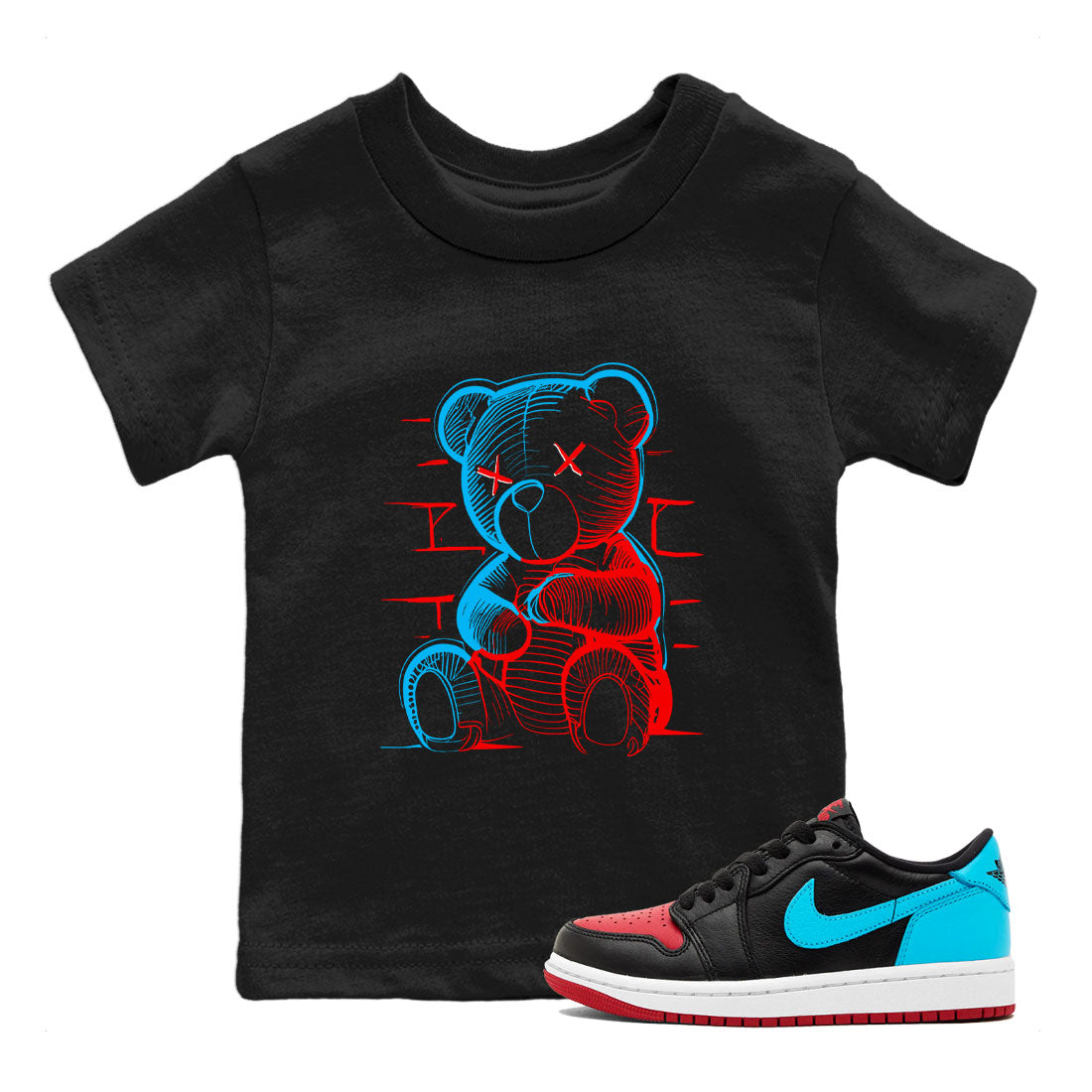 Neon Bear Kids Tops - Air Jordan 1 UNC to Chicago