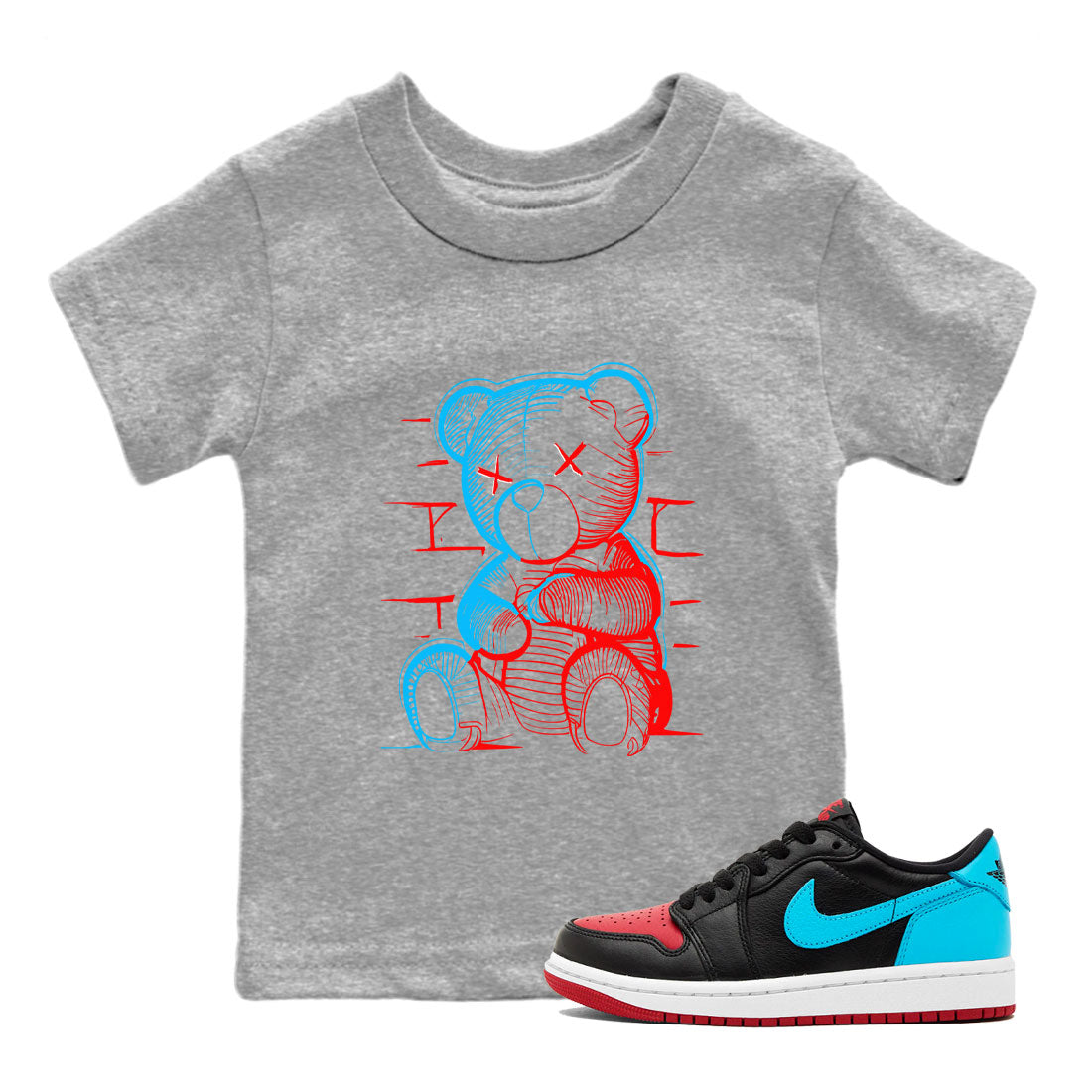 Neon Bear Kids Tops - Air Jordan 1 UNC to Chicago