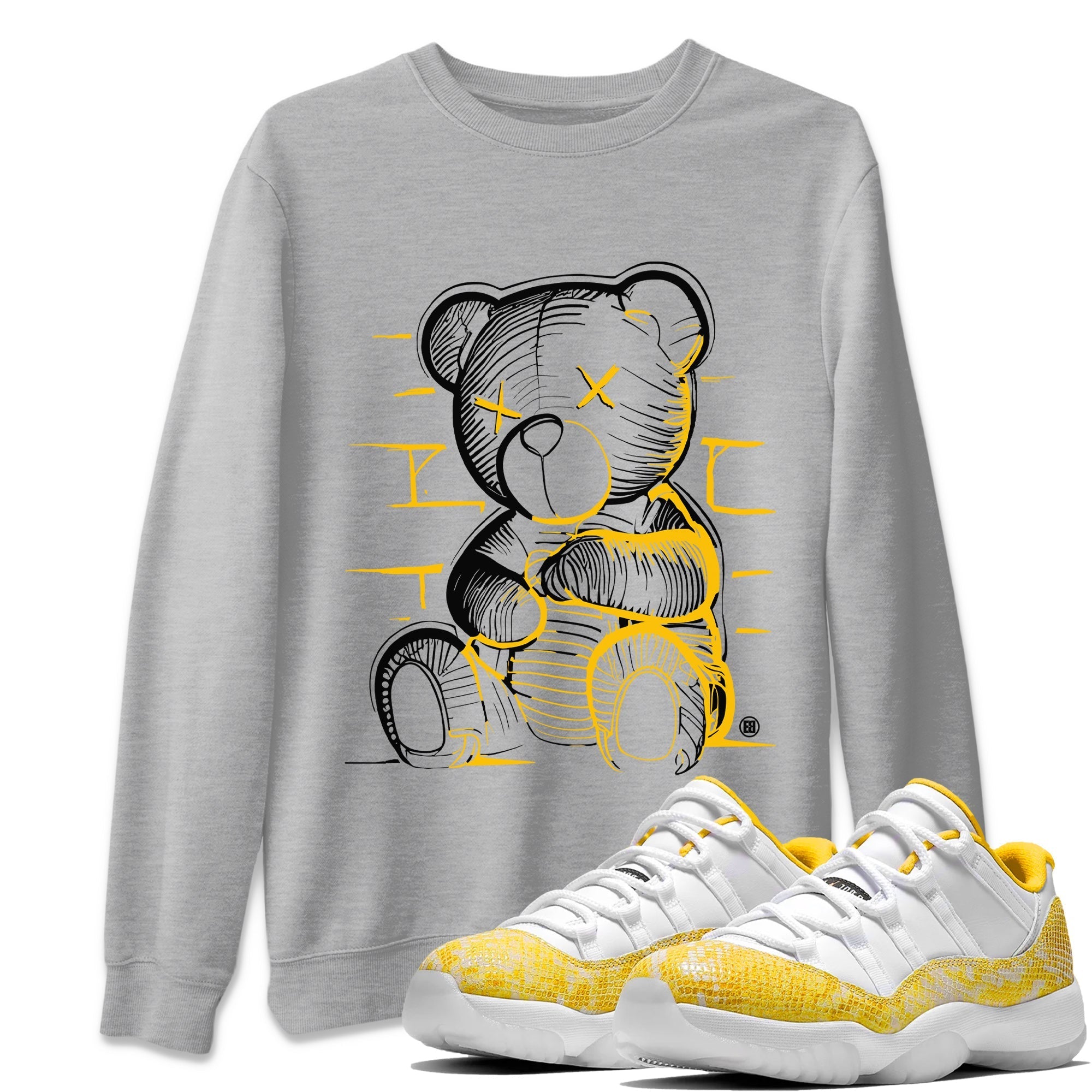 Neon Bear Unisex Tops - Air Jordan 11 Yellow Python