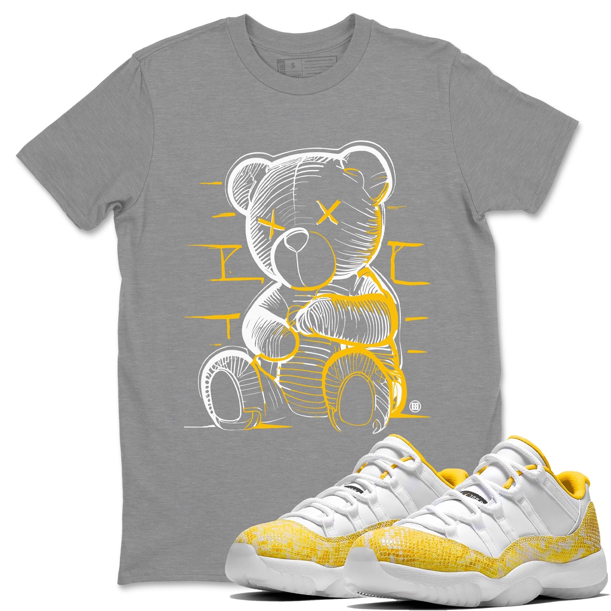 Neon Bear Unisex Tops - Air Jordan 11 Yellow Python
