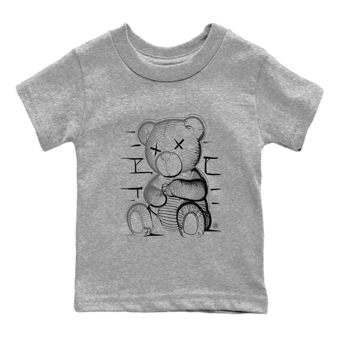 Neon Bear snkmatch Tees Kids - Air Jordan 12 Black Wolf Grey