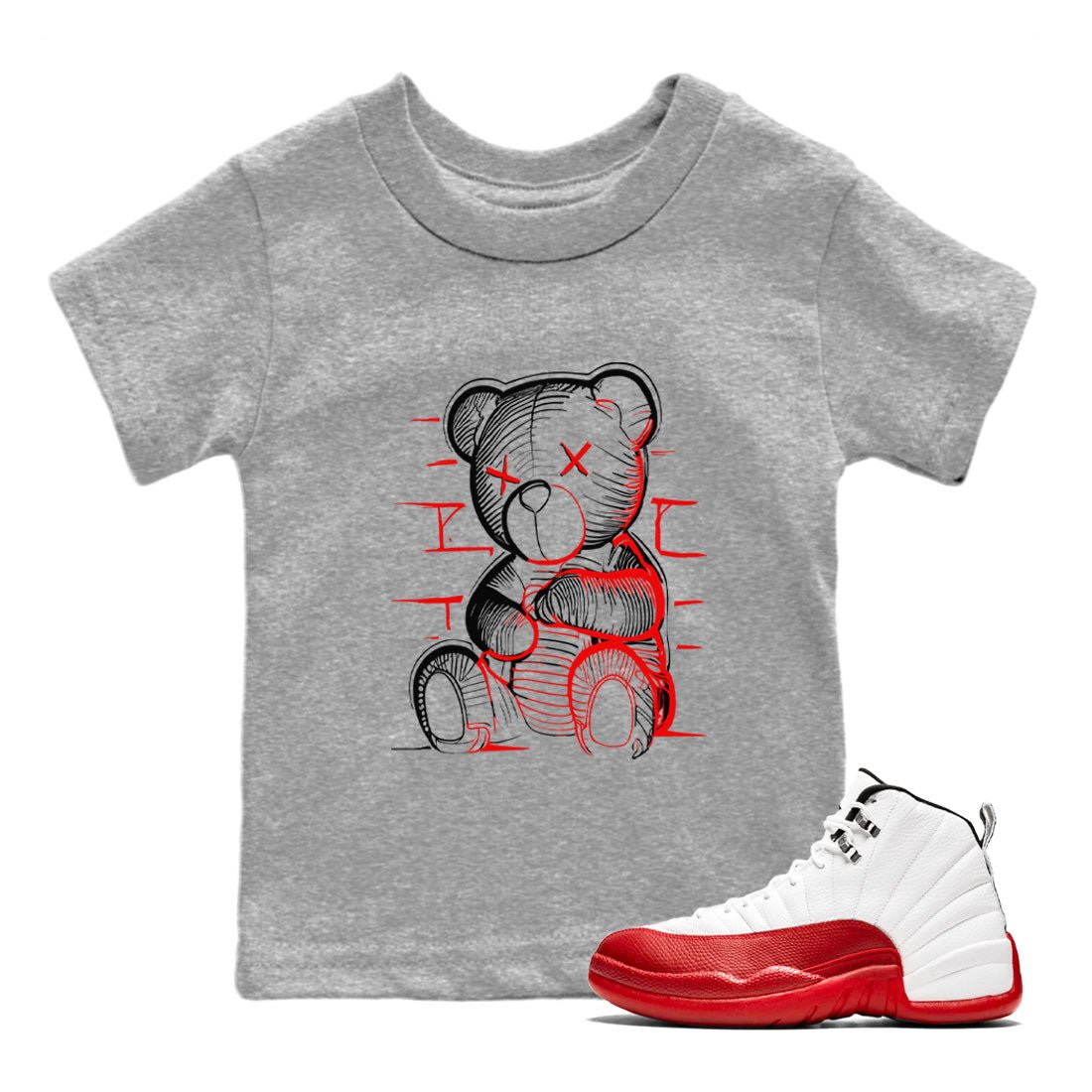 Neon Bear snkmatch Tee Kids - Air Jordan 12 Cherry