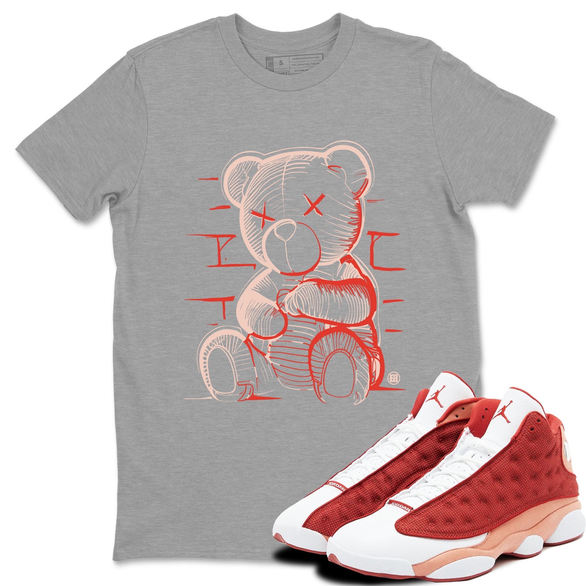 Neon Bear snkmatch Tees - Air Jordan 13 Dune Red