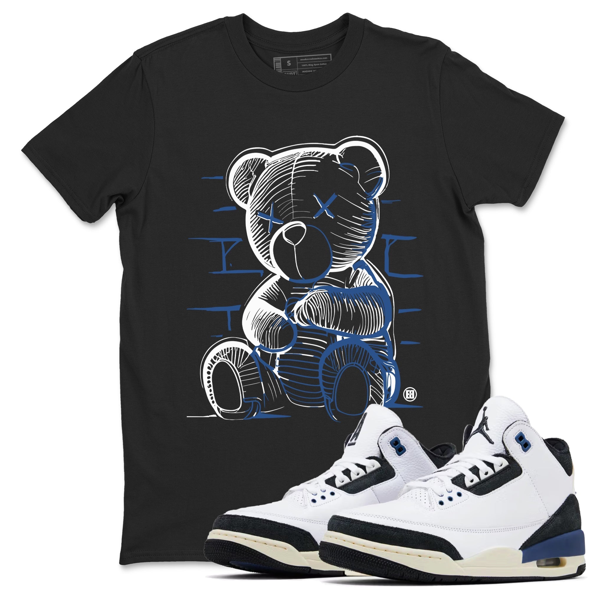 Neon Bear snkmatch Tees - Air Jordan 3 A Ma Maniere x Diffused Blue