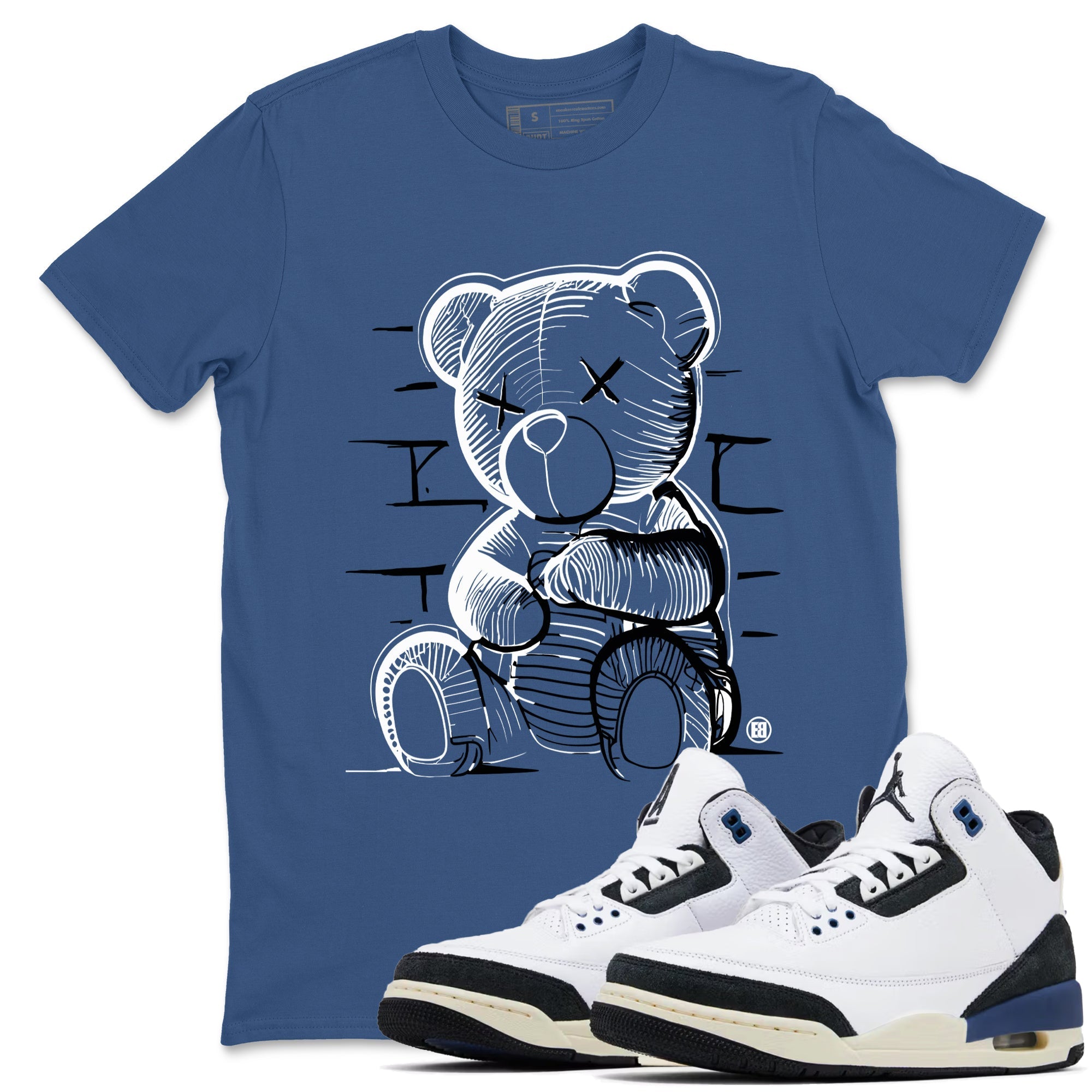 Neon Bear snkmatch Tees - Air Jordan 3 A Ma Maniere x Diffused Blue