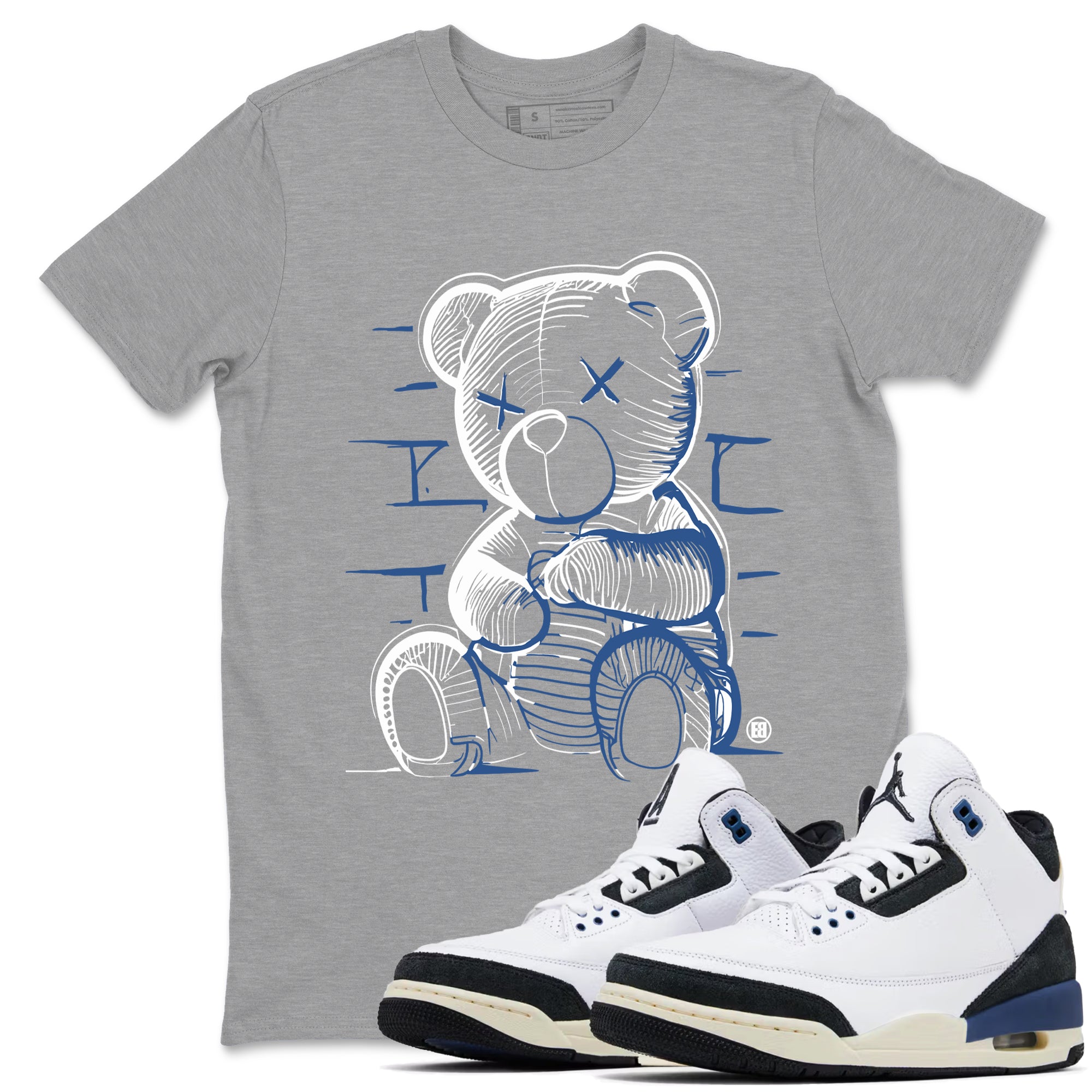 Neon Bear snkmatch Tees - Air Jordan 3 A Ma Maniere x Diffused Blue