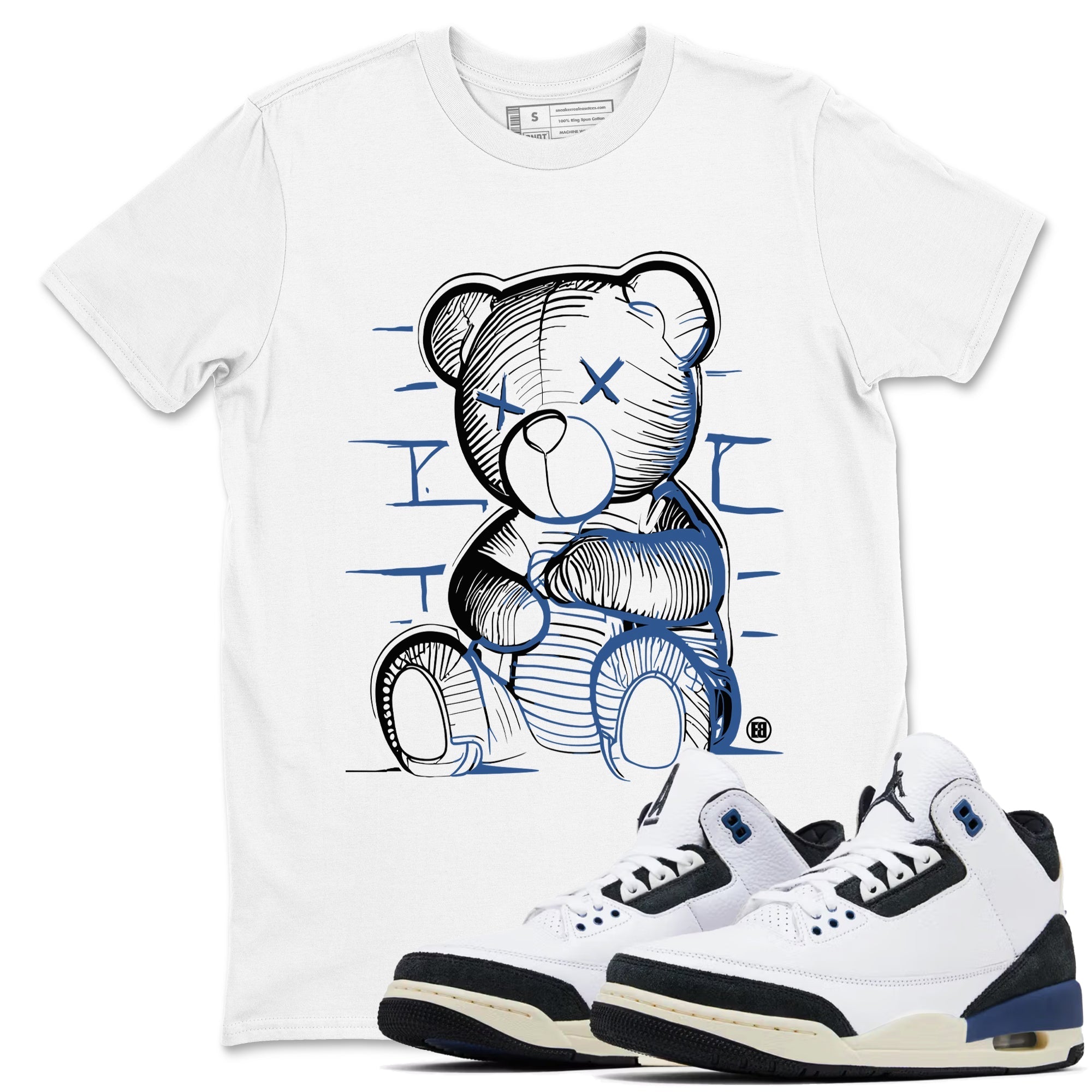 Neon Bear snkmatch Tees - Air Jordan 3 A Ma Maniere x Diffused Blue