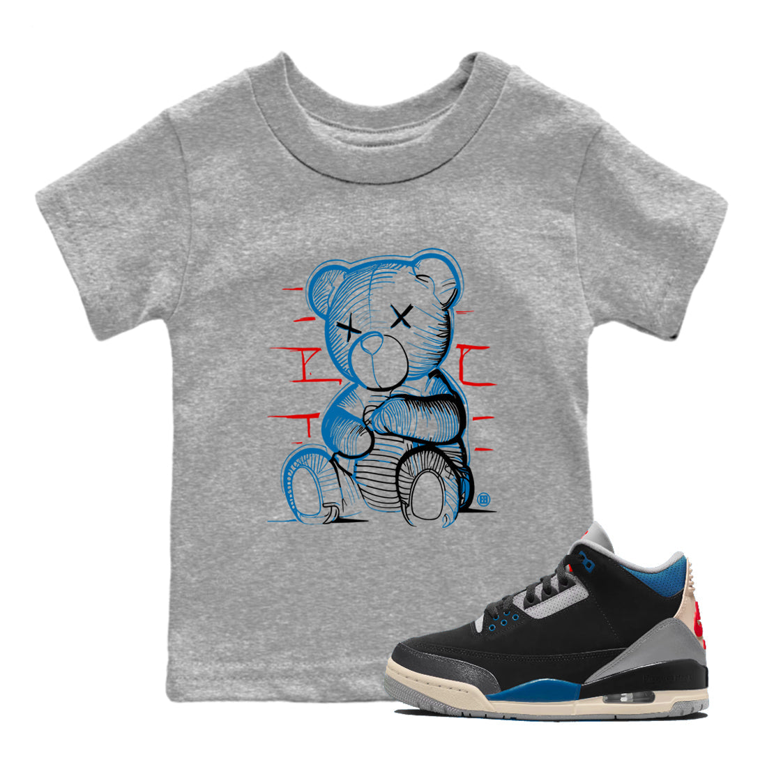 Neon Bear snkmatch Tees Kids - Air Jordan 3 Rare Air