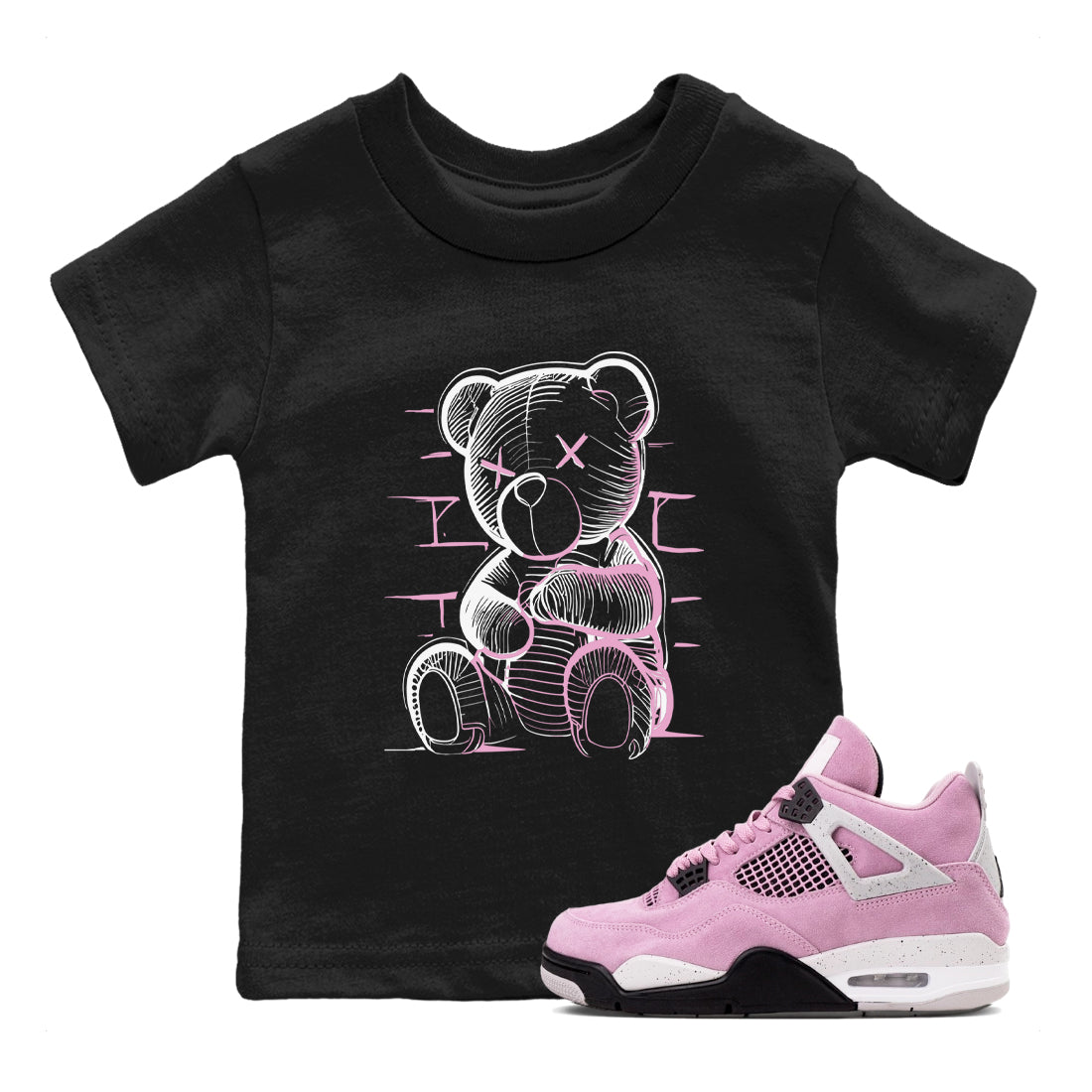 Neon Bear snkmatch Tees Kids - Air Jordan 4 Orchid