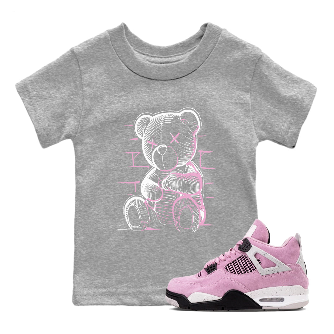 Neon Bear snkmatch Tees Kids - Air Jordan 4 Orchid