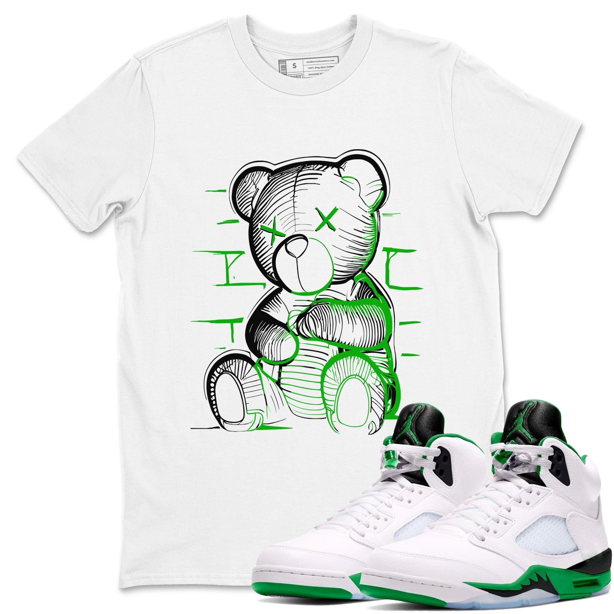 Neon Bear snkmatch Tee - Air Jordan 5 Lucky Green