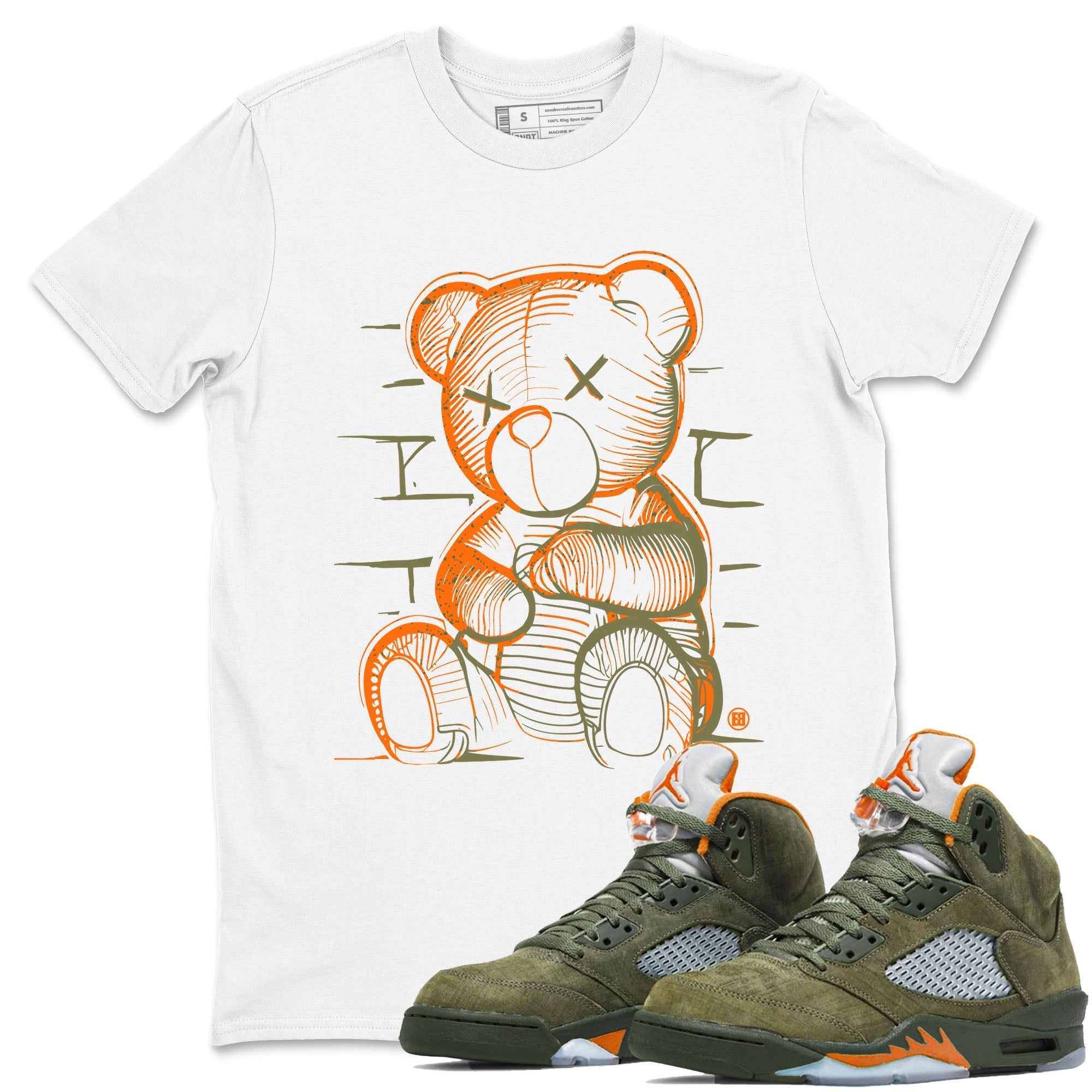 Neon Bear snkmatch Tees - Air Jordan 5 Olive
