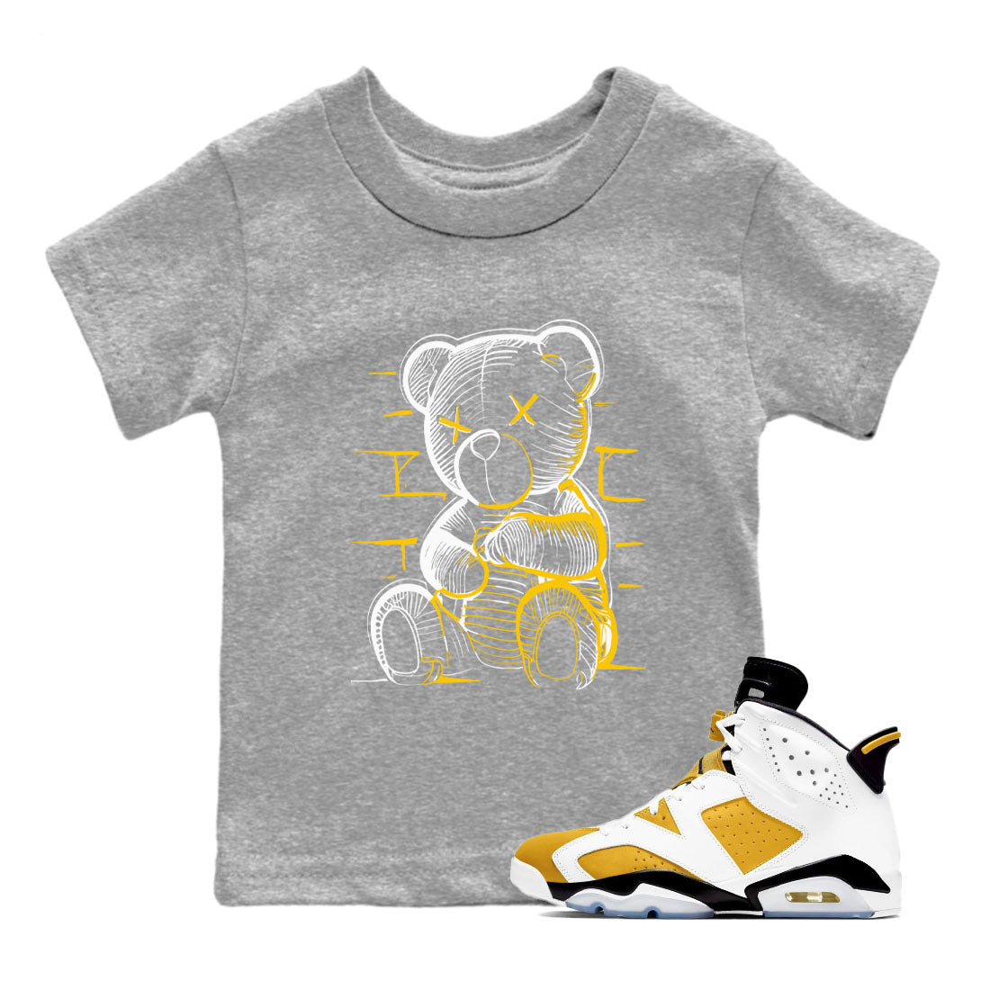 Neon Bear snkmatch Tees Kids - Air Jordan 6 Yellow Ochre