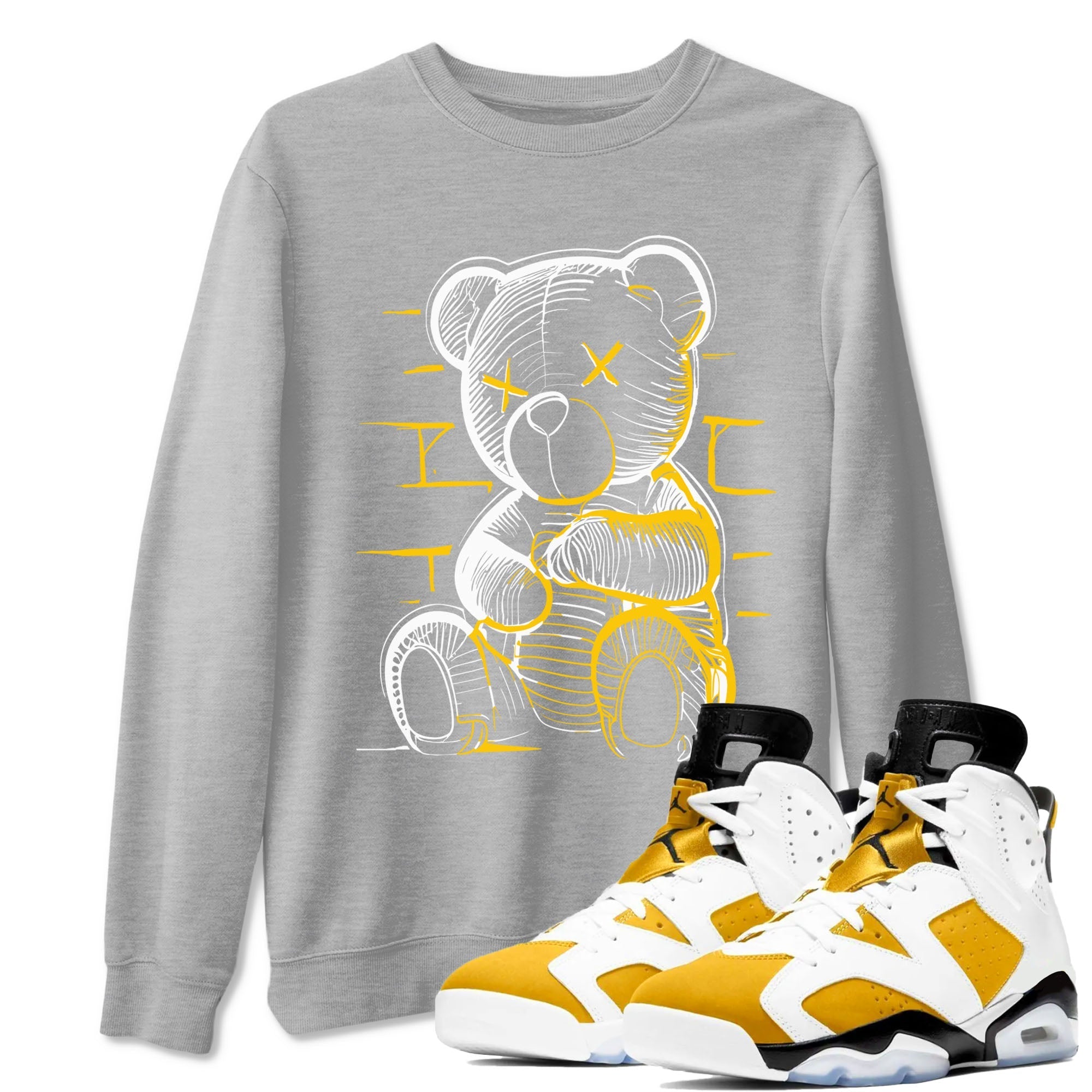 Neon Bear snkmatch Tees - Air Jordan 6 Yellow Ochre