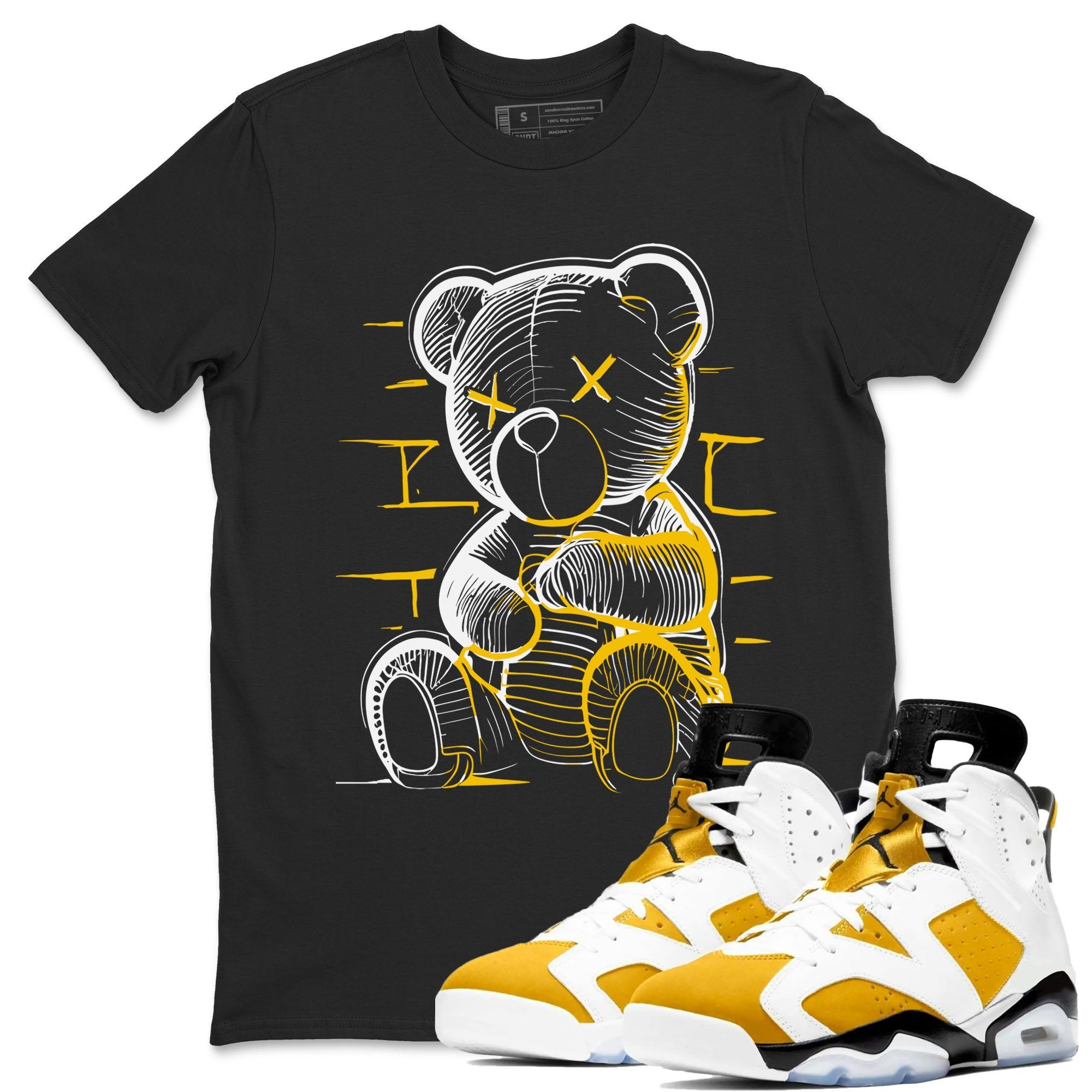 Neon Bear snkmatch Tees - Air Jordan 6 Yellow Ochre