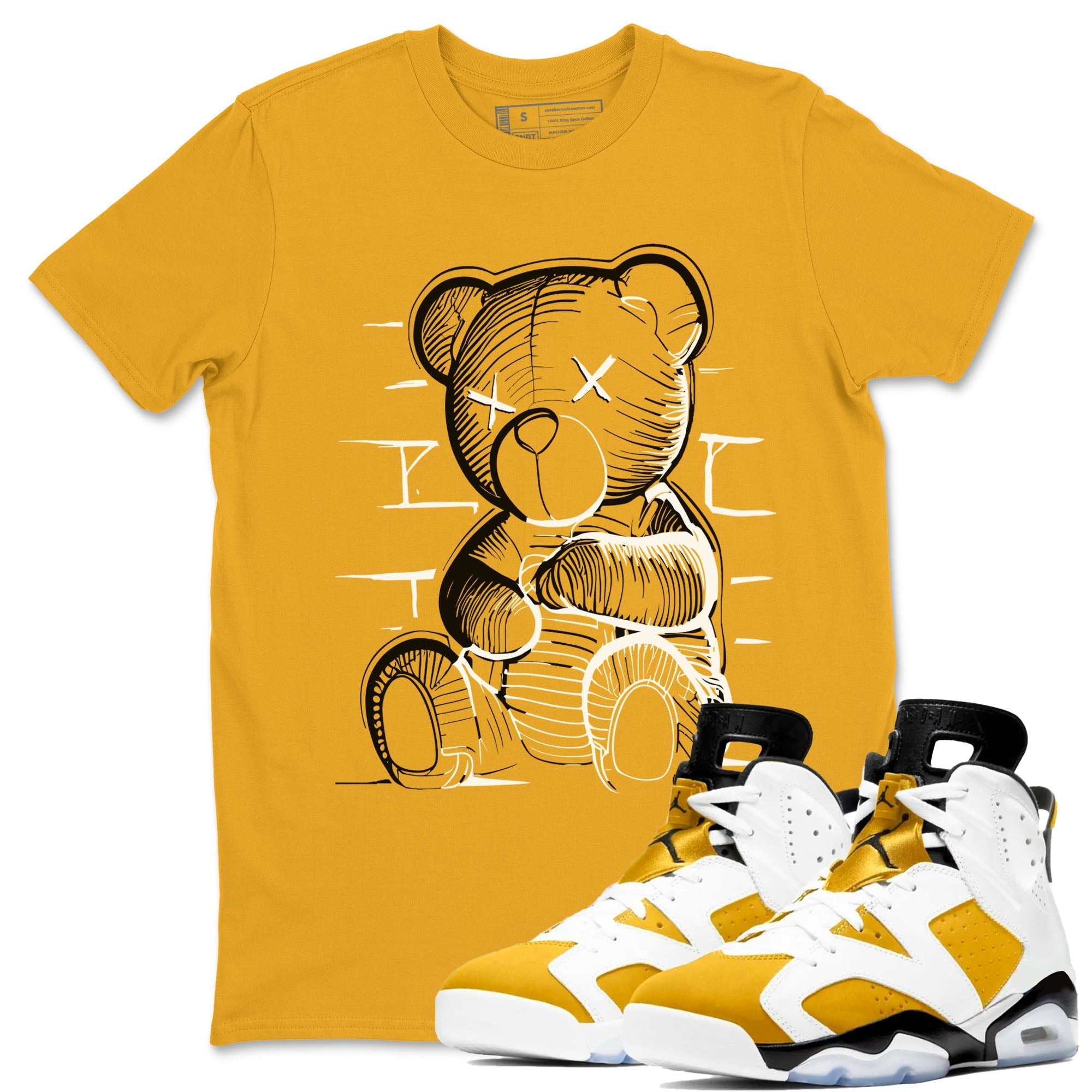 Neon Bear snkmatch Tees - Air Jordan 6 Yellow Ochre