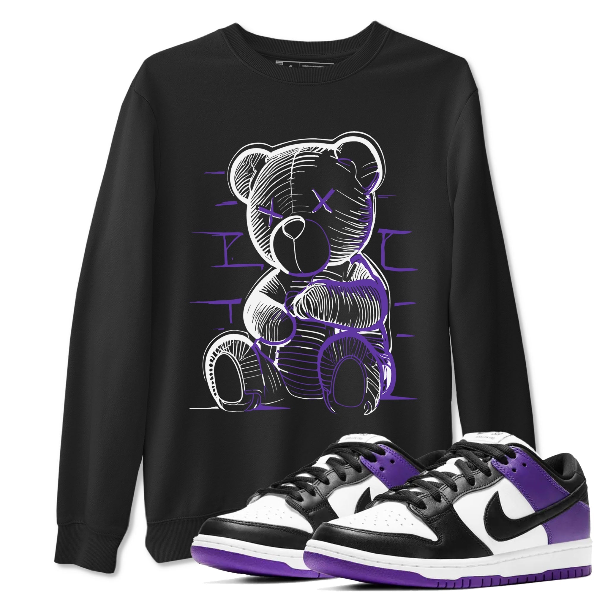 Neon Bear snkmatch Tees - Dunk Low Court Purple