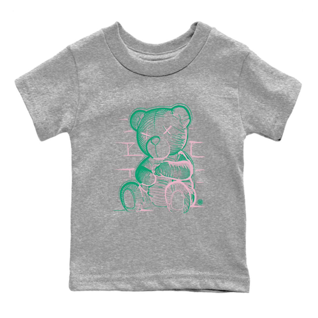 Neon Bear snkmatch Tees Kids - Dunk Medium Soft Pink Malachite