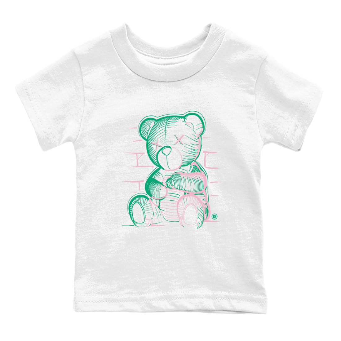Neon Bear snkmatch Tees Kids - Dunk Medium Soft Pink Malachite