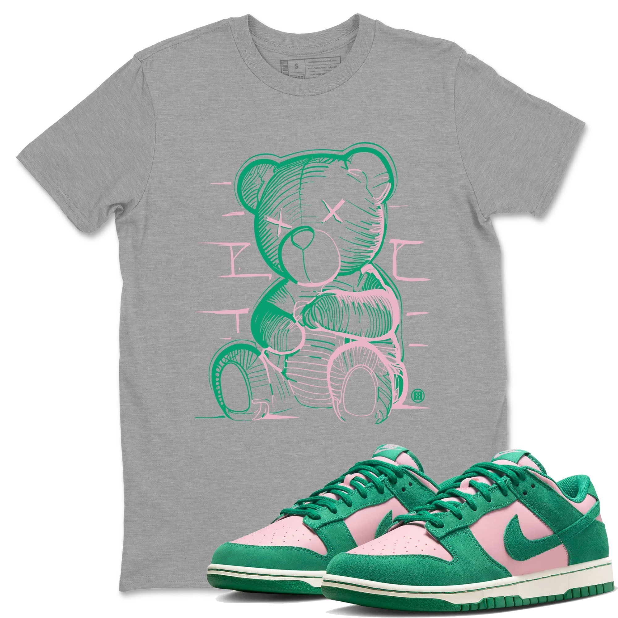 Neon Bear snkmatch Tees - Dunk Medium Soft Pink Malachite