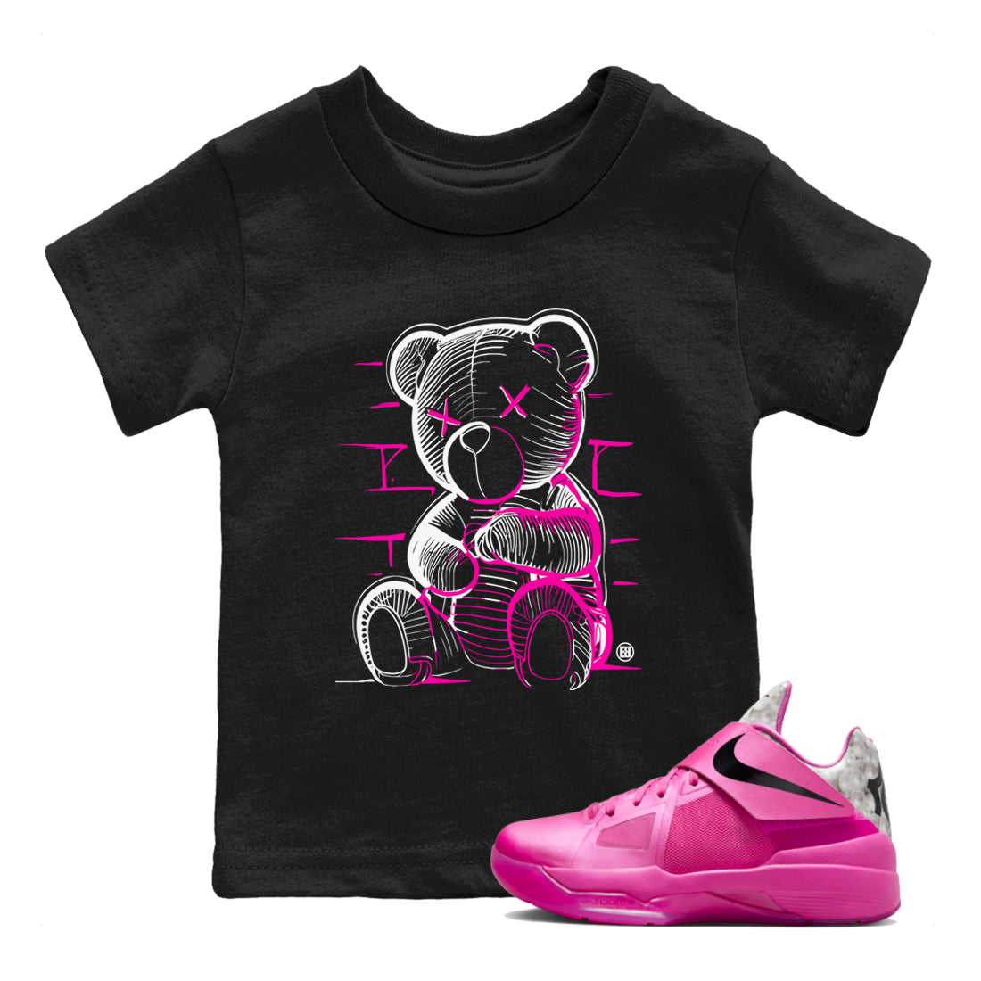 Neon Bear snkmatch Tees Kids - Nike KD 4 Aunt Pearl