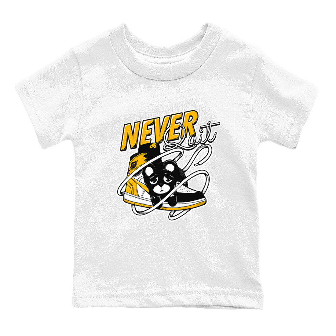 Never Quit snkmatch Tees Kids - Air Jordan 1 Yellow Ochre