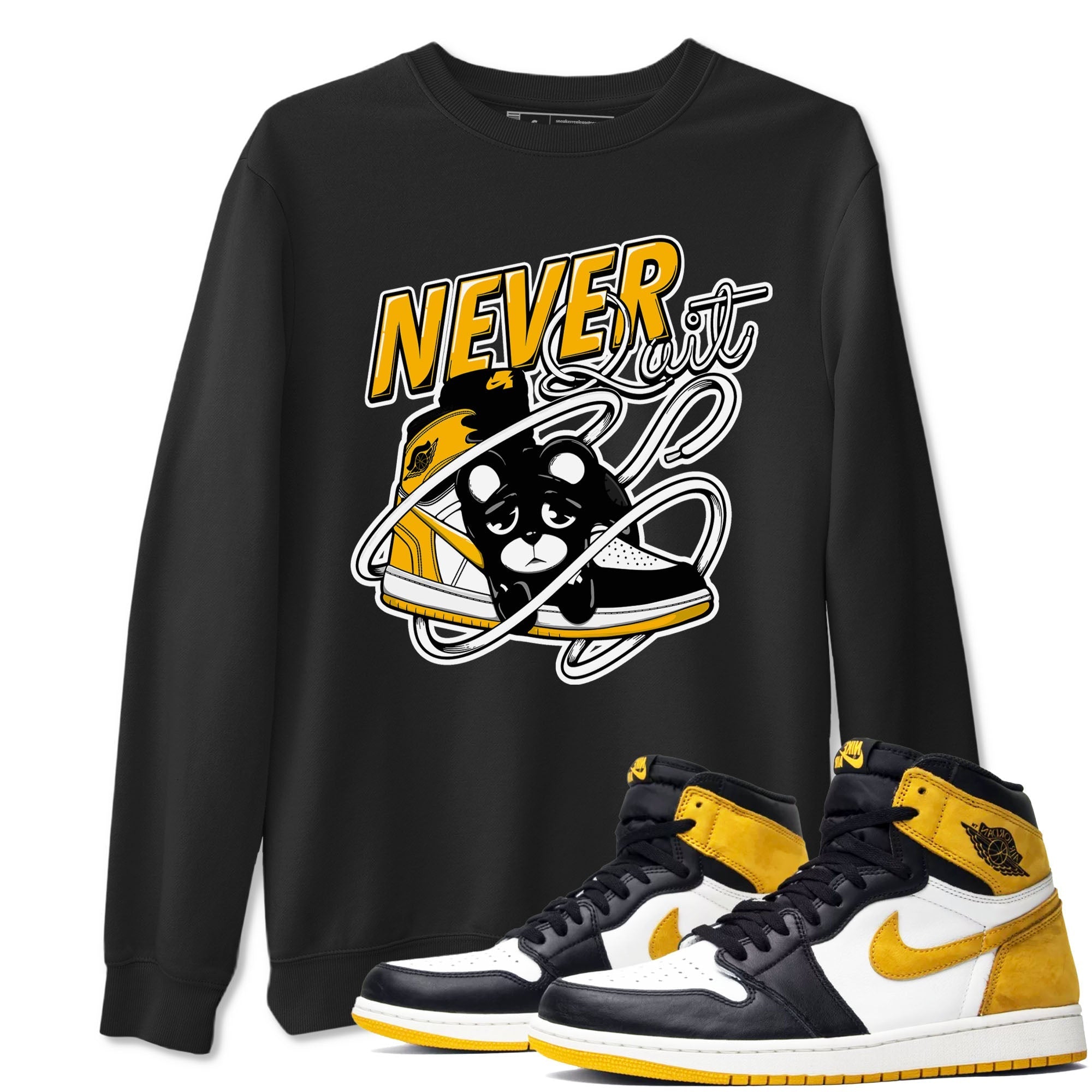 Never Quit snkmatch Tees - Air Jordan 1 Yellow Ochre