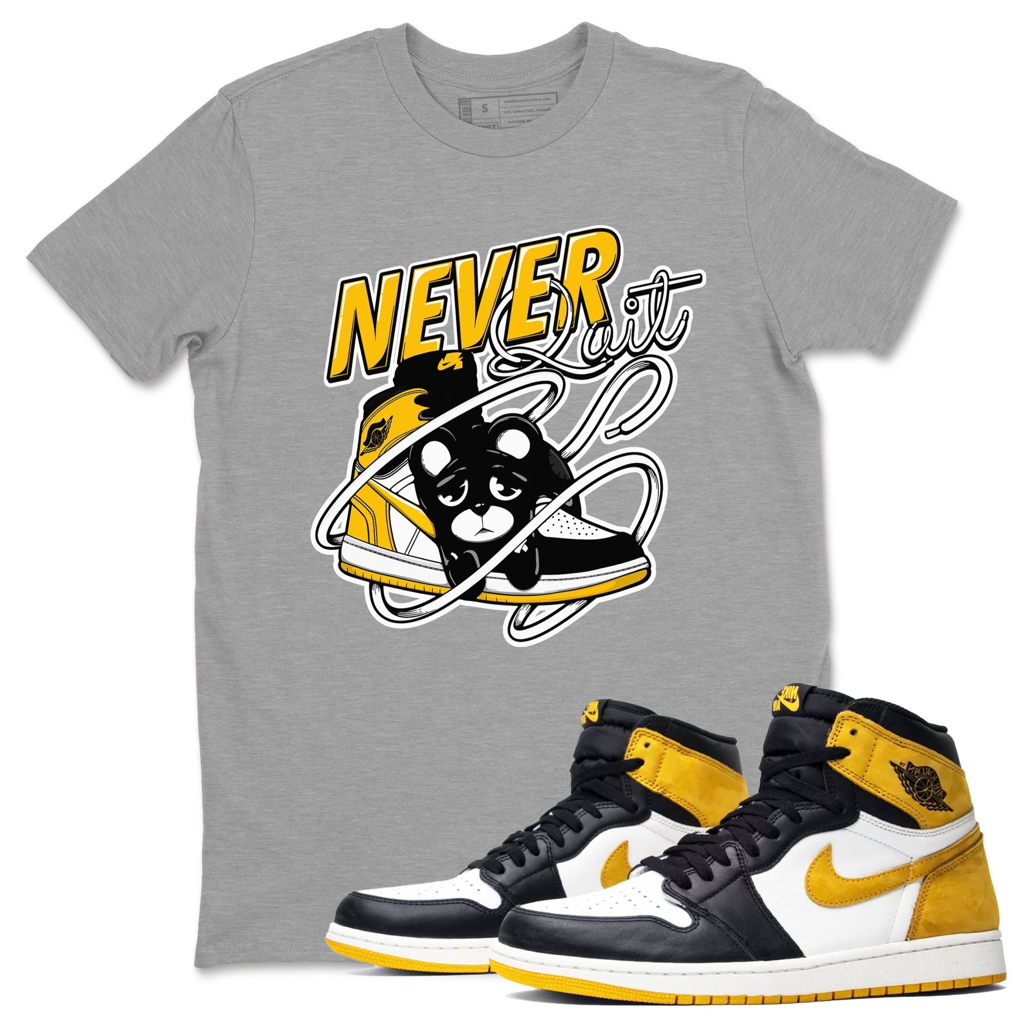 Never Quit snkmatch Tees - Air Jordan 1 Yellow Ochre