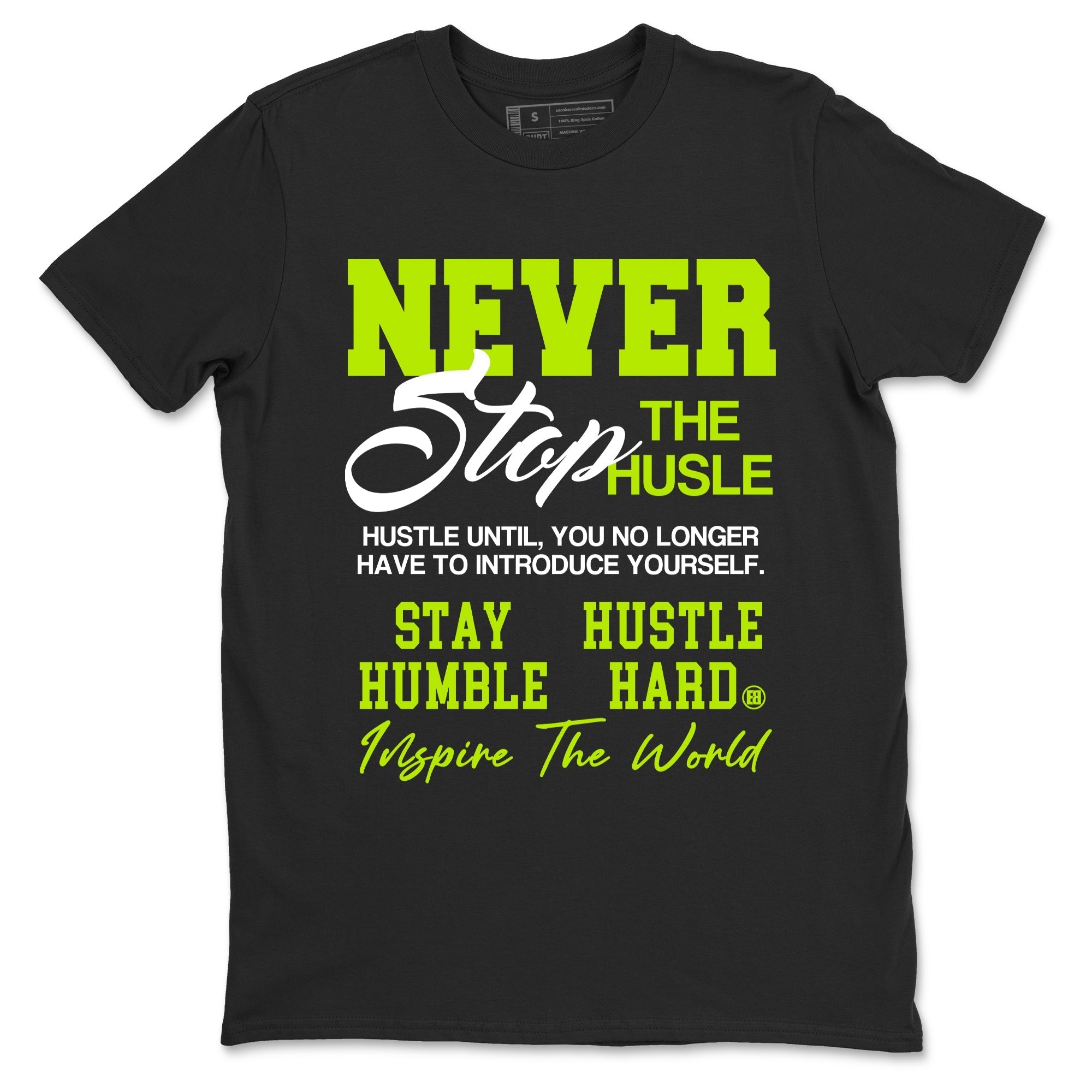 Never Stop The Hustle snkmatch Tees - Air Foamposite One Black Volt
