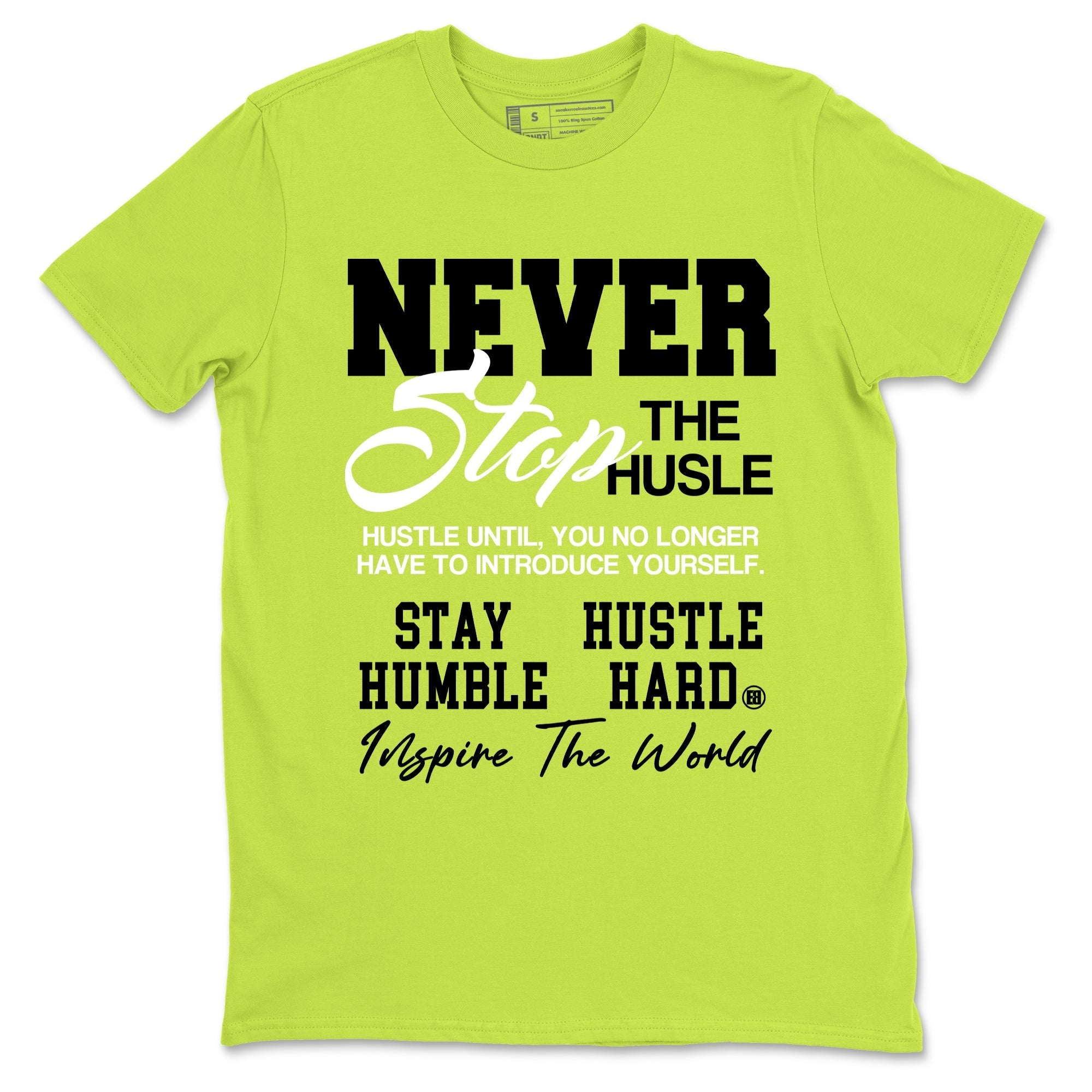 Never Stop The Hustle snkmatch Tees - Air Foamposite One Black Volt