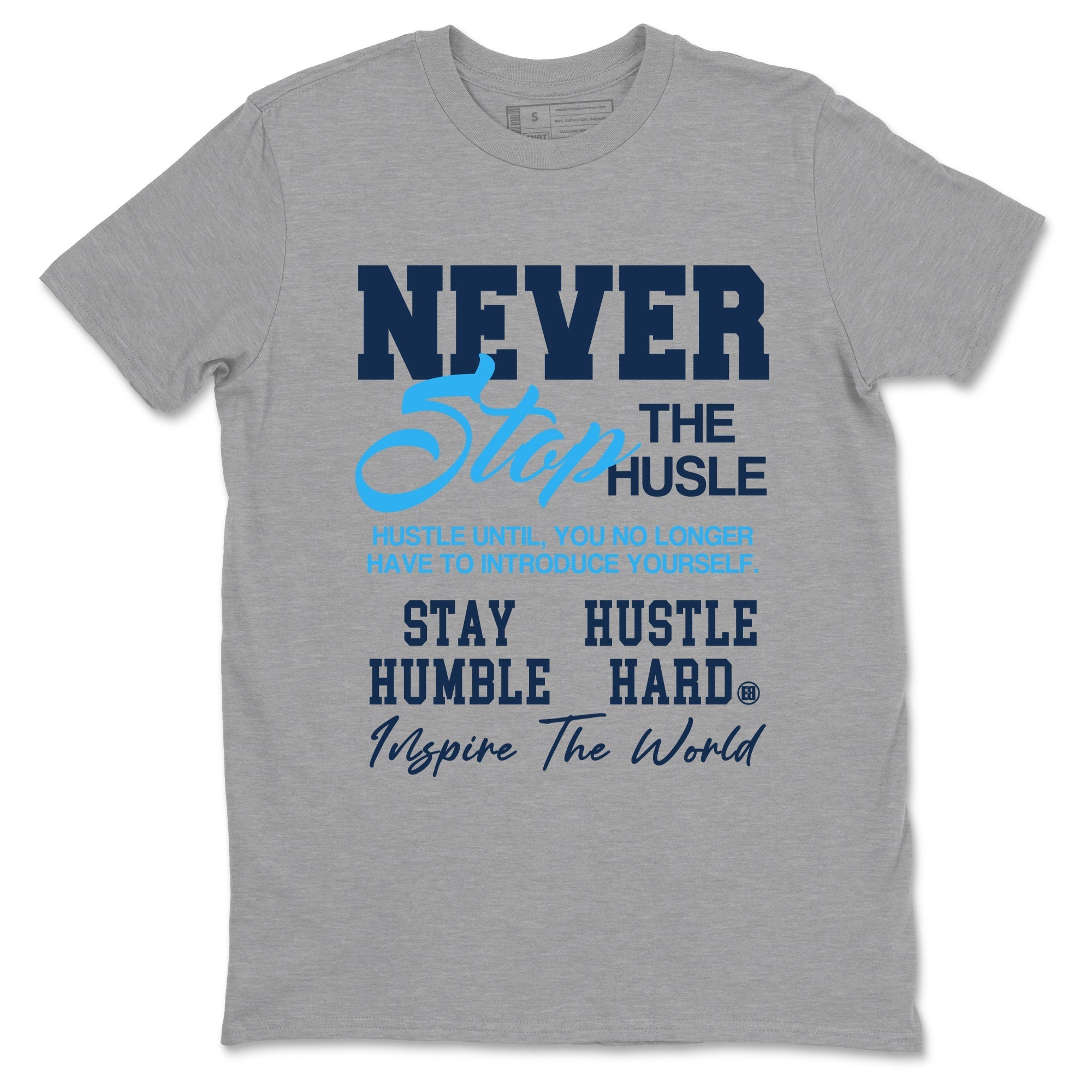 Never Stop The Hustle snkmatch Tees - Air Jordan 1 Obsidian