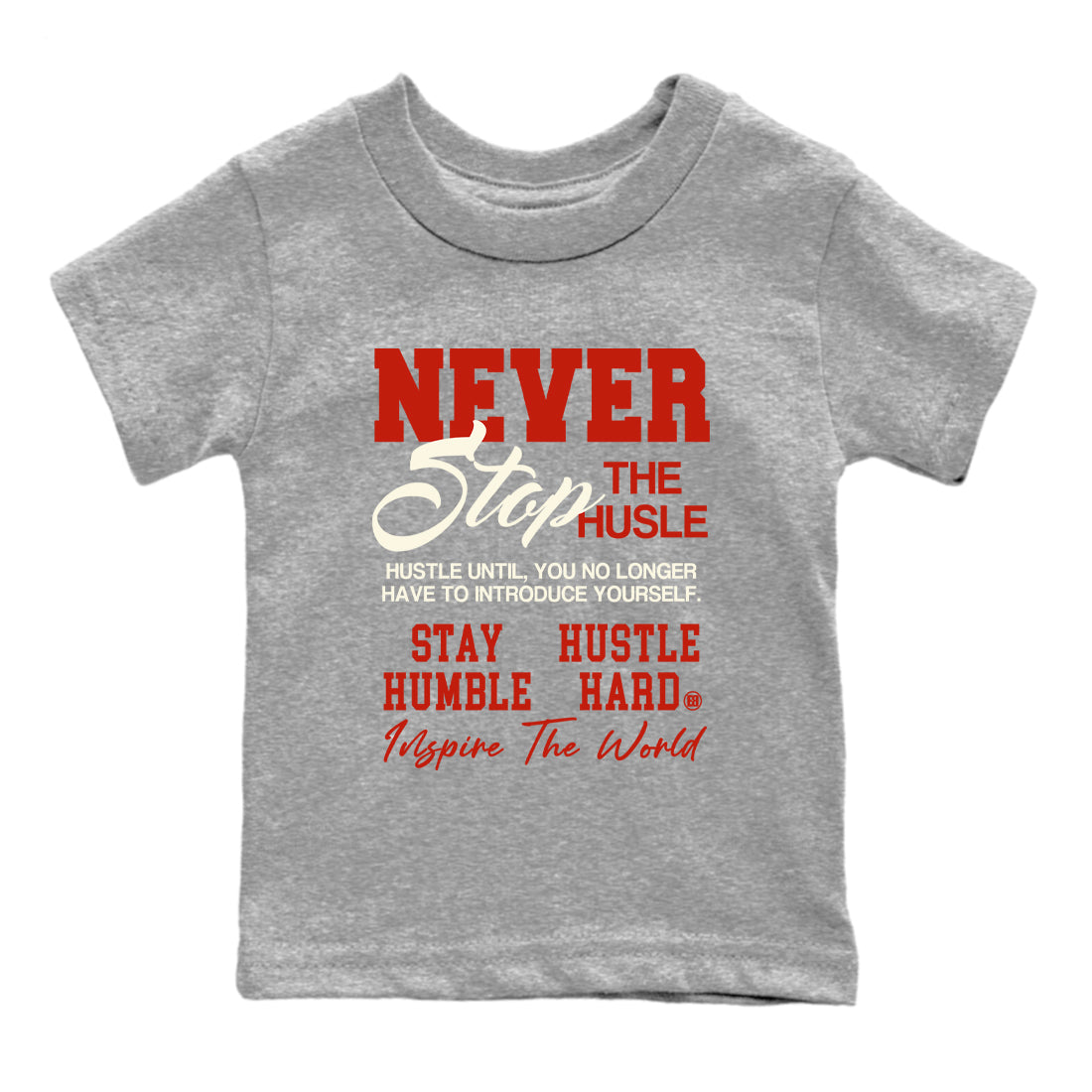 Never Stop The Hustle snkmatch Tees Kids - Air Jordan 4 Brick By Brick
