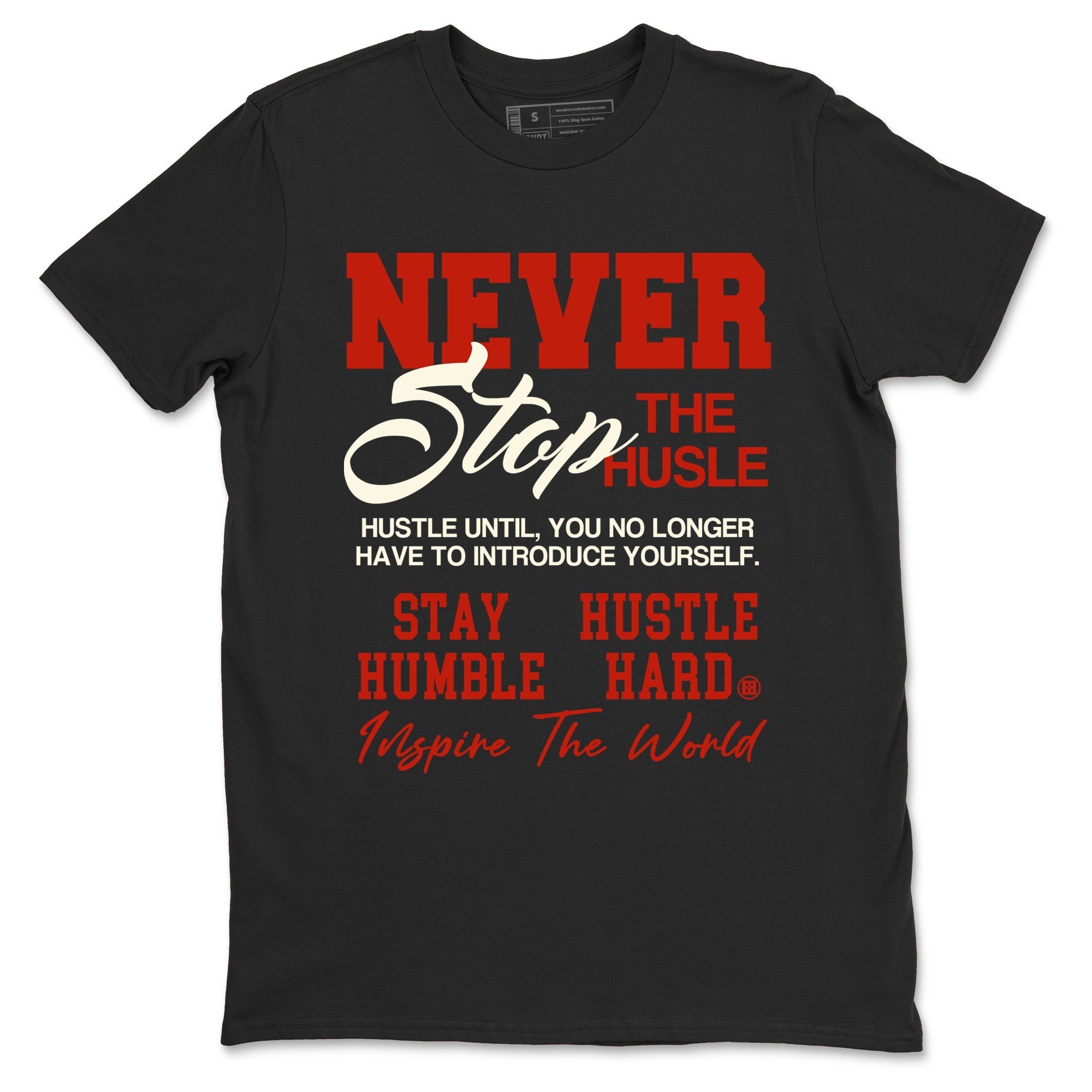 Never Stop The Hustle snkmatch Tees - Air Jordan 4 Brick By Brick