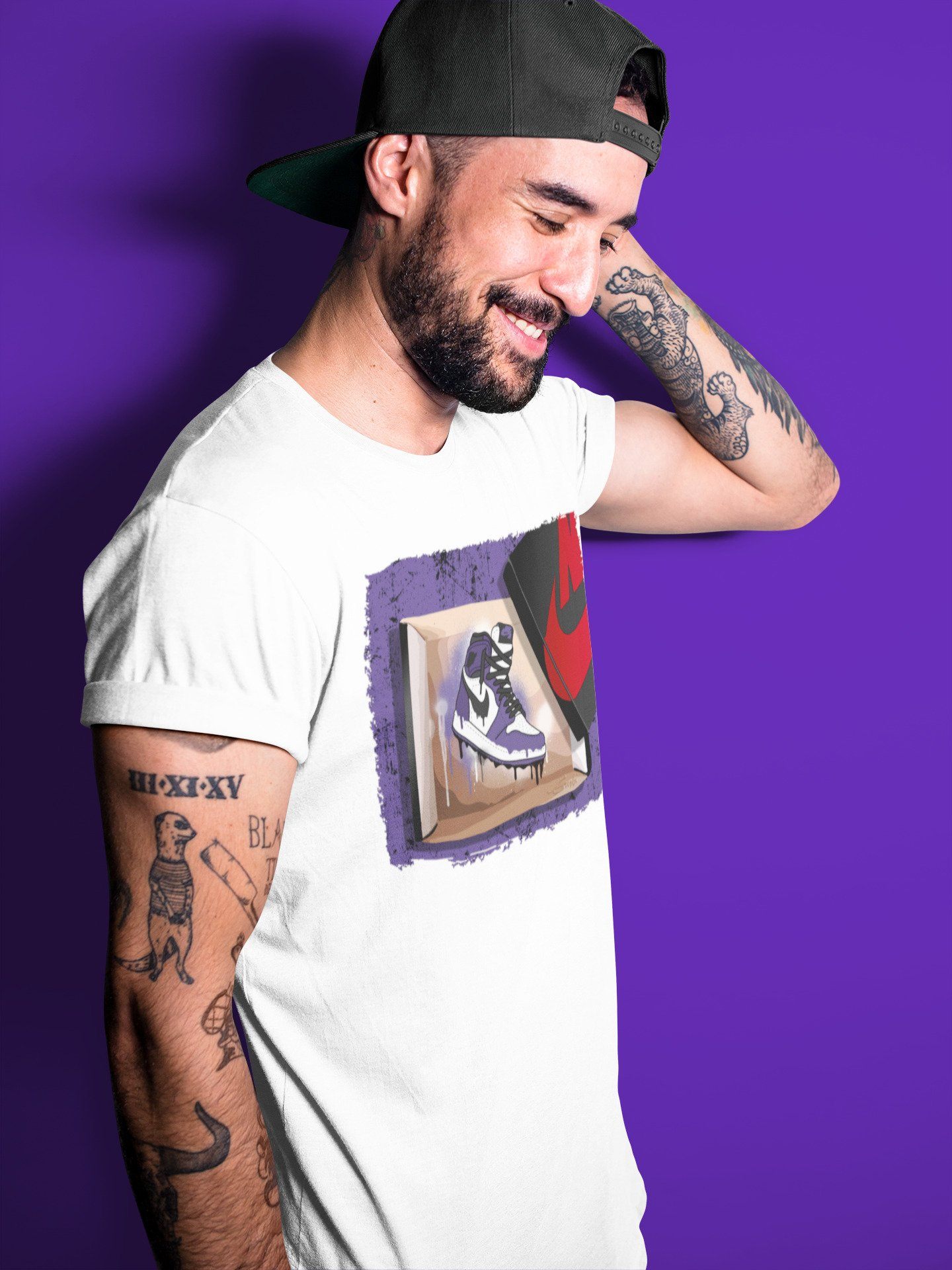 New Kicks Unisex Tops - Air Jordan 1 Court Purple