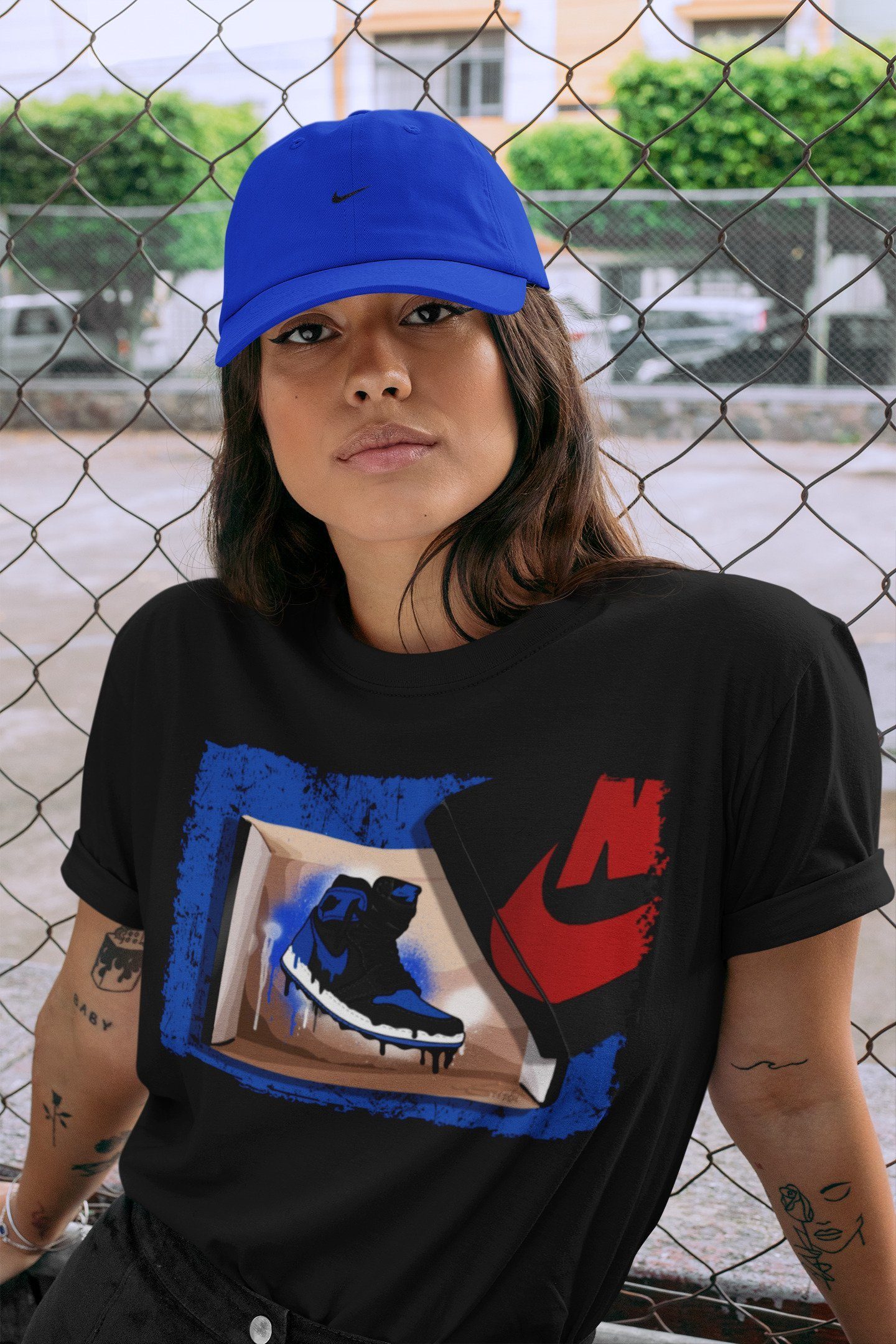 New Kicks Unisex Tops - Air Jordan 1 Royal Black