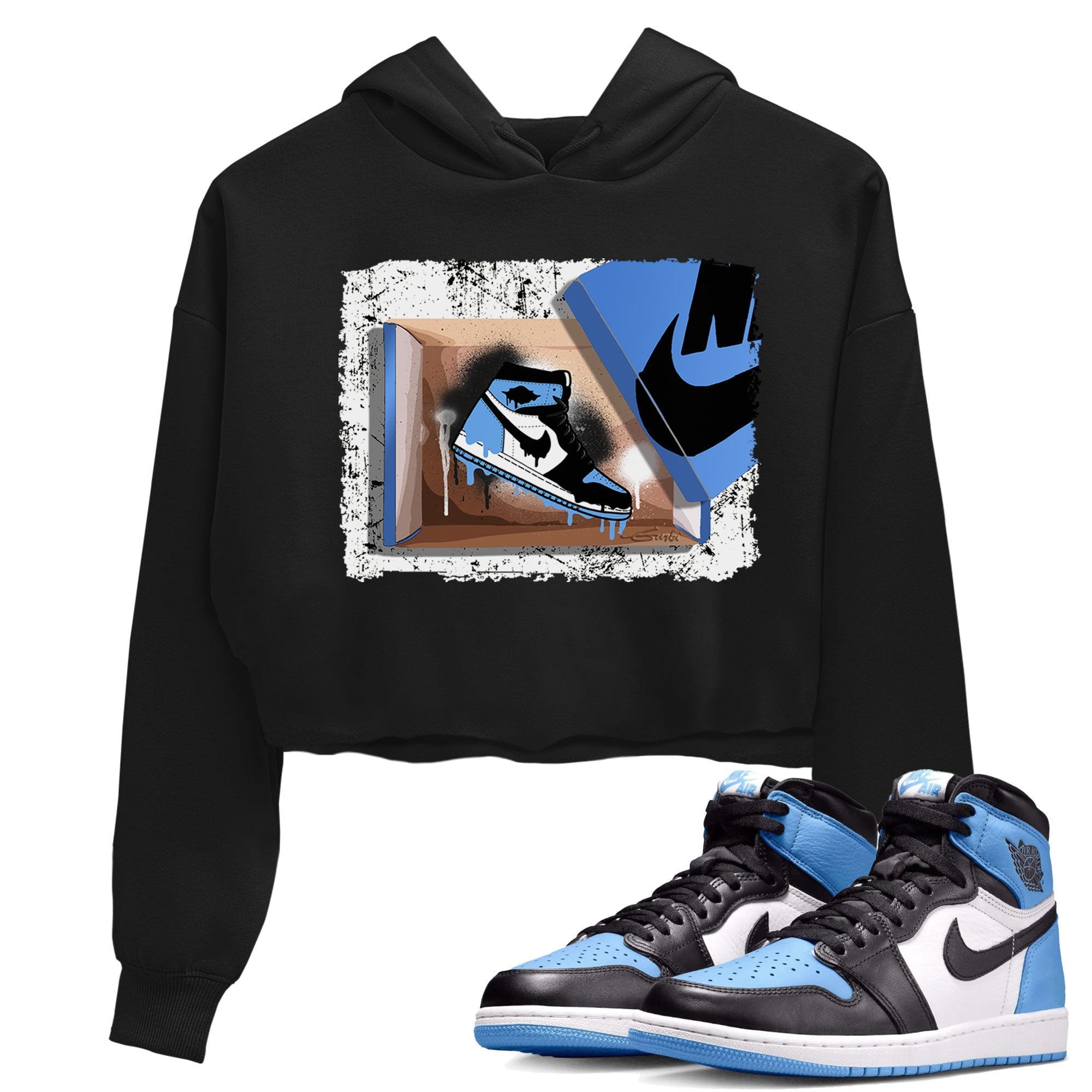 New Kicks snkmatch Women's Top - Air Jordan 1 UNC Toe