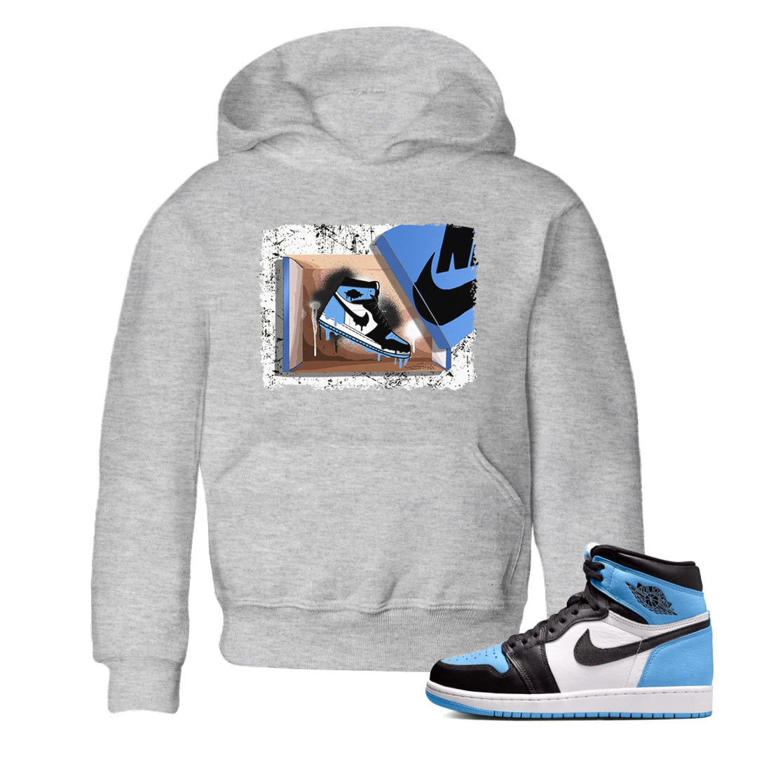 New Kicks snkmatch Tee Kids - Air Jordan 1 UNC Toe