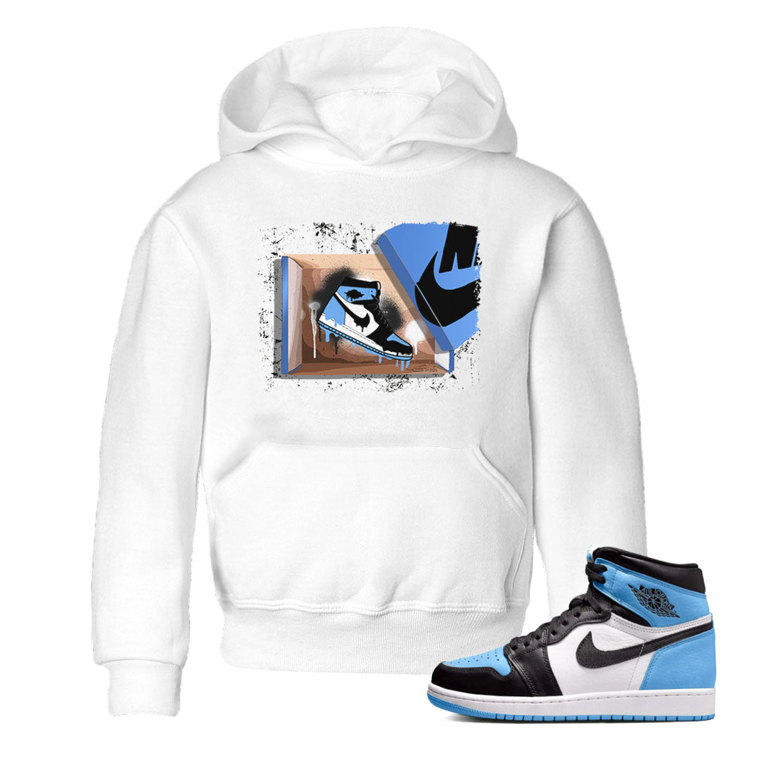 New Kicks snkmatch Tee Kids - Air Jordan 1 UNC Toe