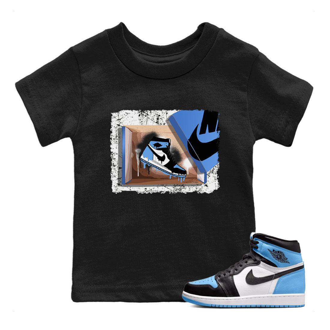 New Kicks snkmatch Tee Kids - Air Jordan 1 UNC Toe