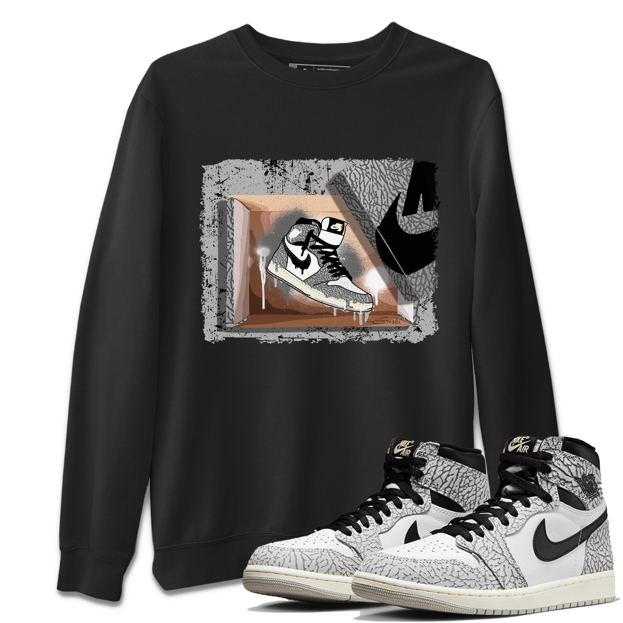 New Kicks Unisex Tops - Air Jordan 1 White Cement