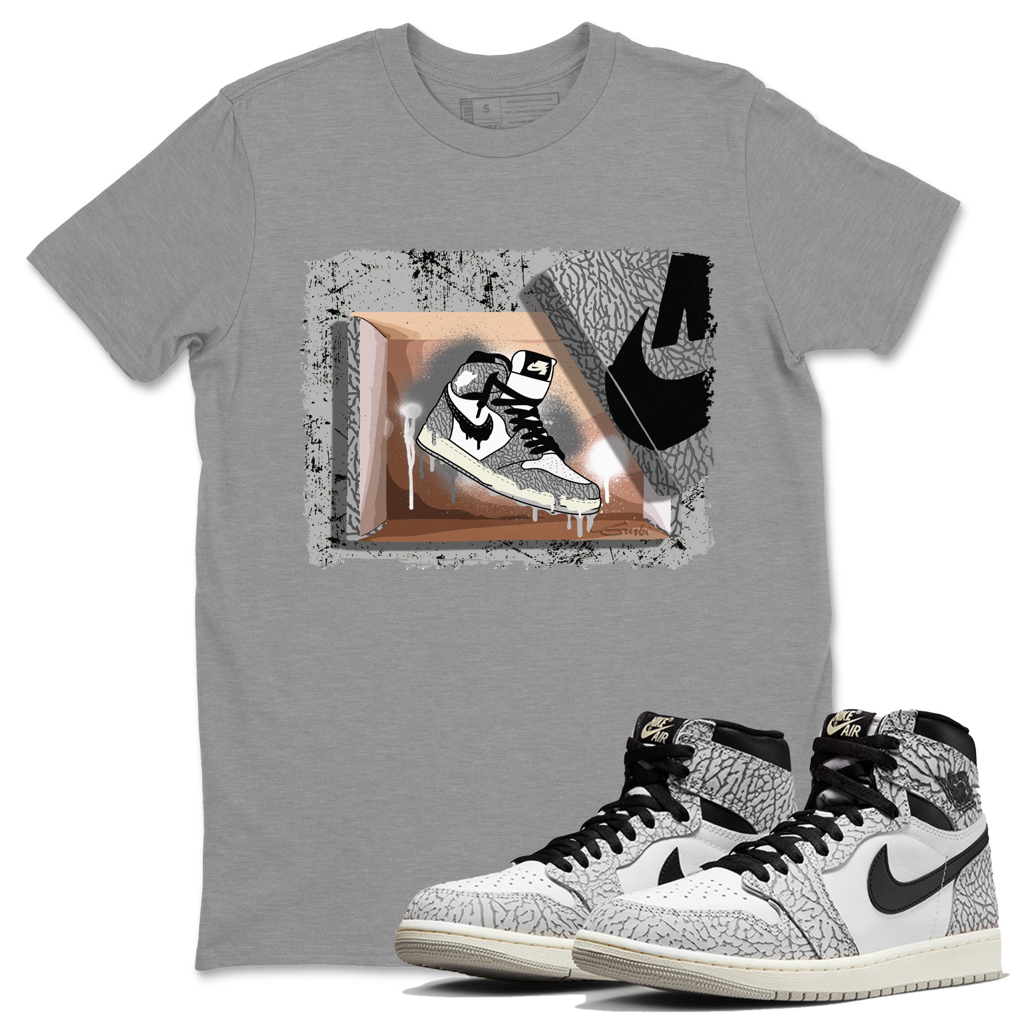 New Kicks Unisex Tops - Air Jordan 1 White Cement